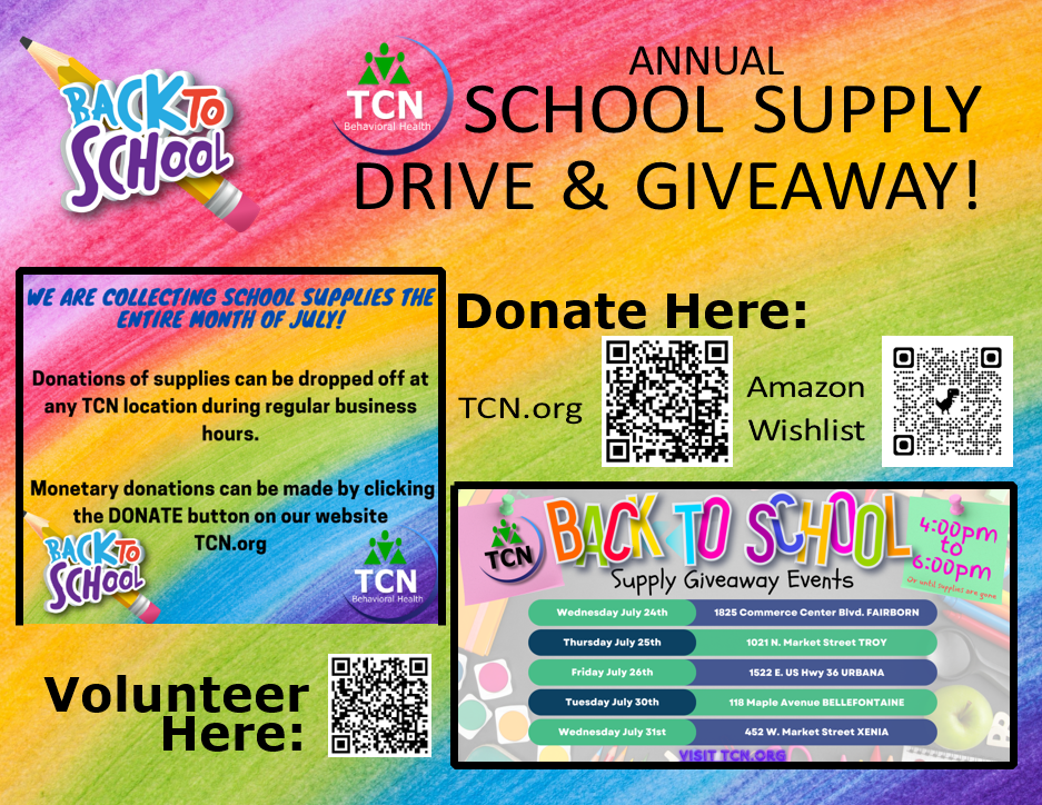 TCN Behavioral Health Announces Annual School Supply Distribution Events