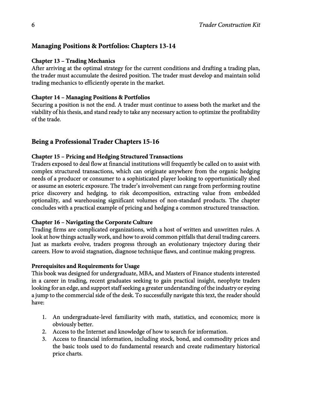 Read — Trader Construction Kit