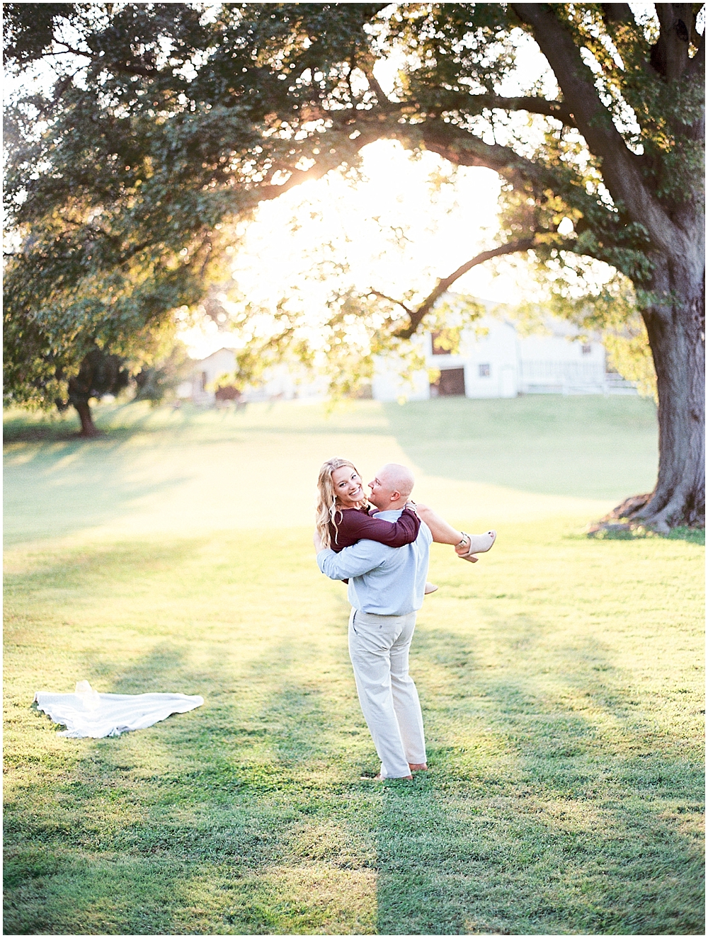 Happy couple at sunset - St Louis Engagement Session