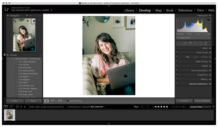 Save your light and airy photo with this Lightroom filter