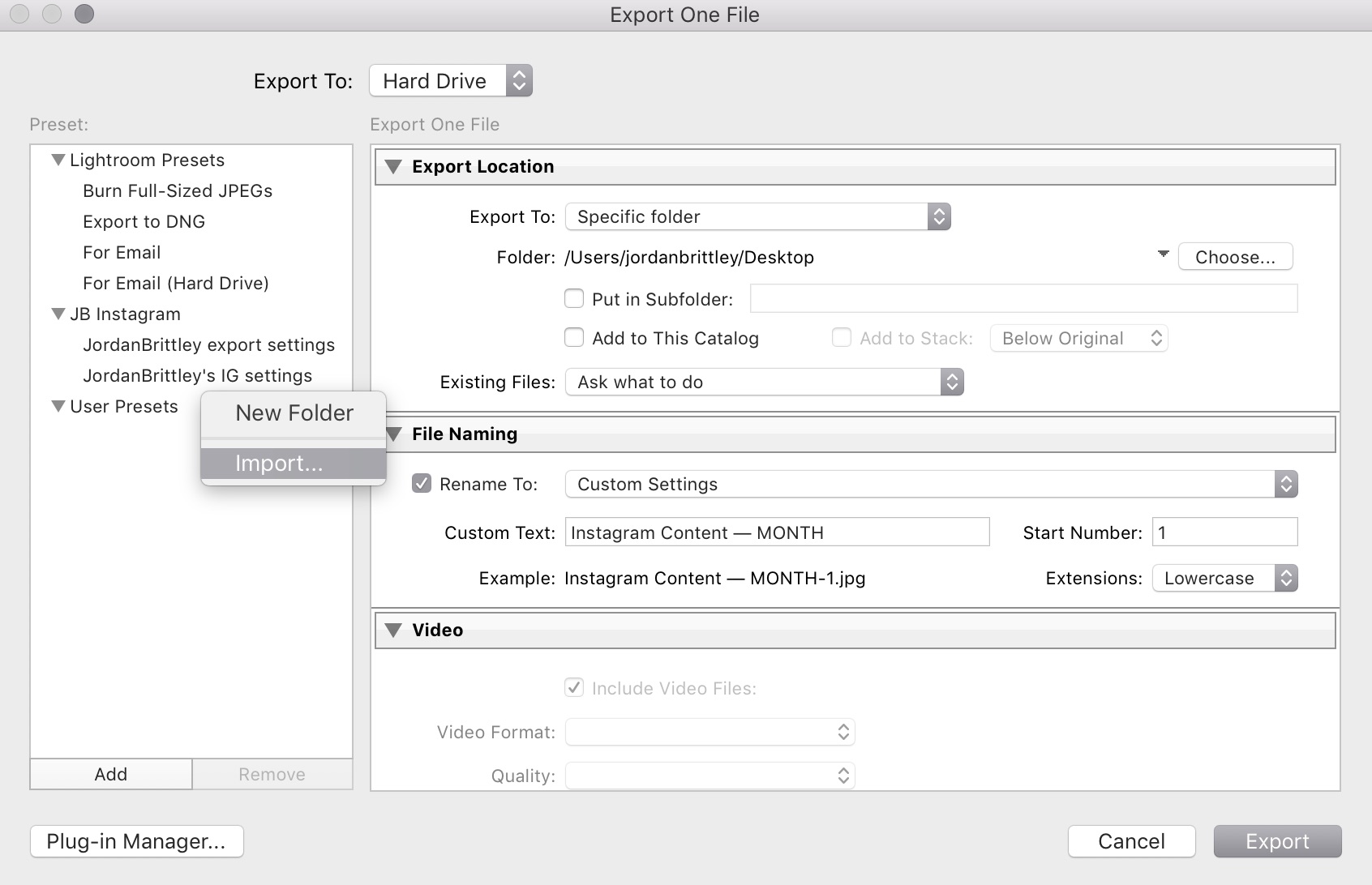 Lightroom To Instagram Export Settings Jordan Brittley
