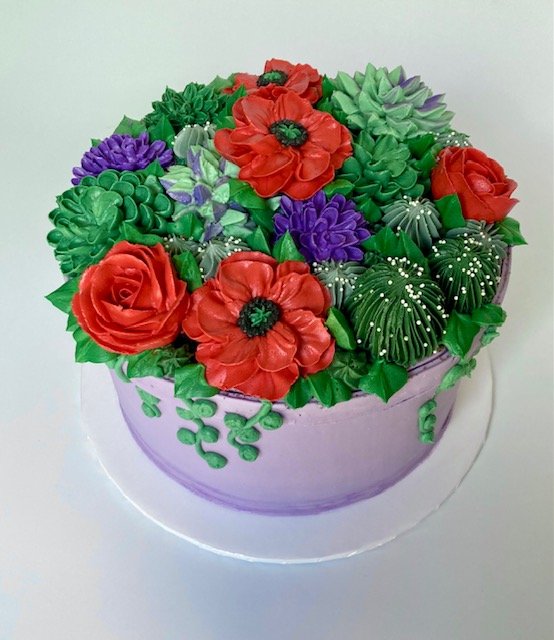 succulent and floral cake.jpg