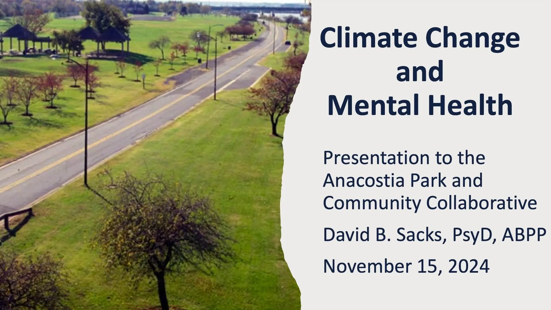 Climate Change &amp; Mental Health: Presentation to APACC