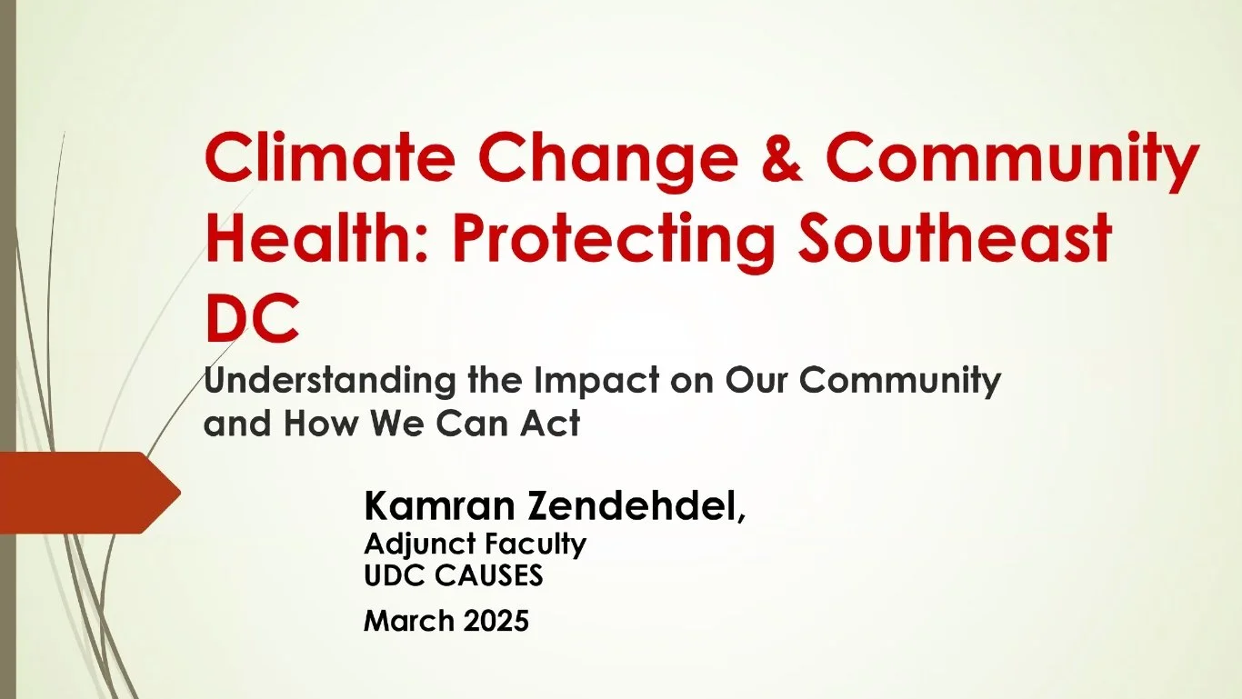 UDC Presentation on Climate Change with Dr. Zendehdel