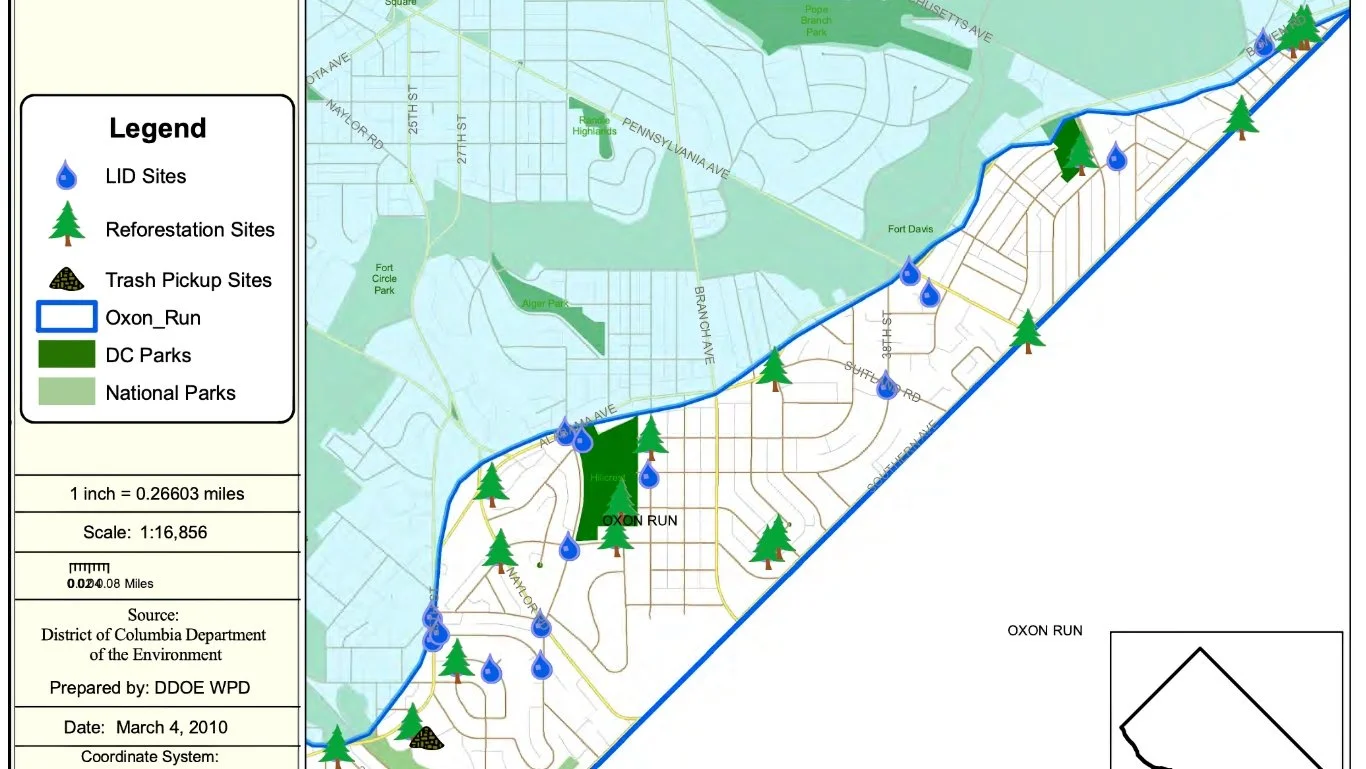 D.C. Oxon Run Project Sites Maps
