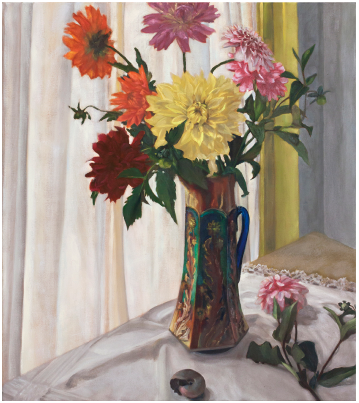 Carnival Glass and Summer Flowers