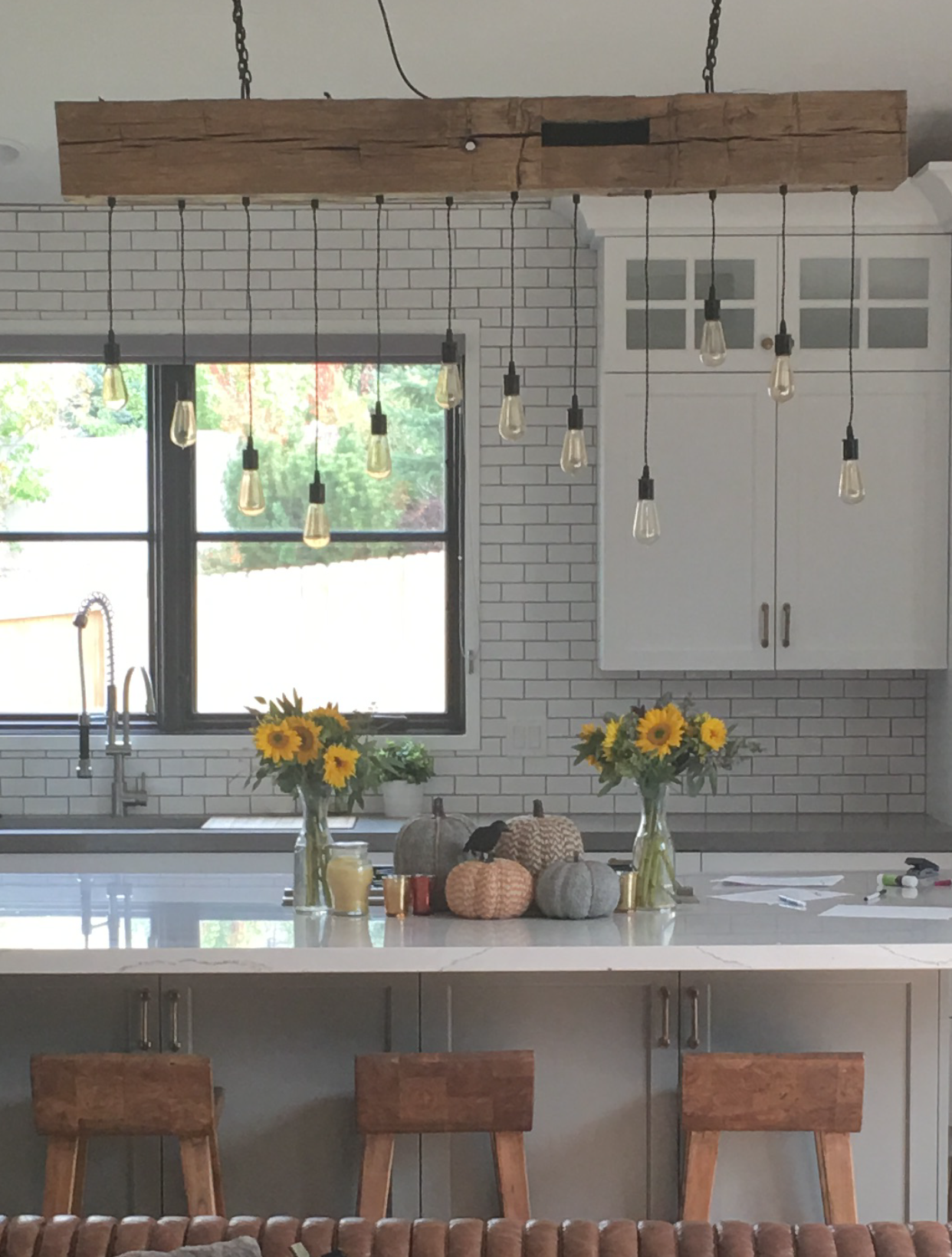  wooden barn beam light fixture