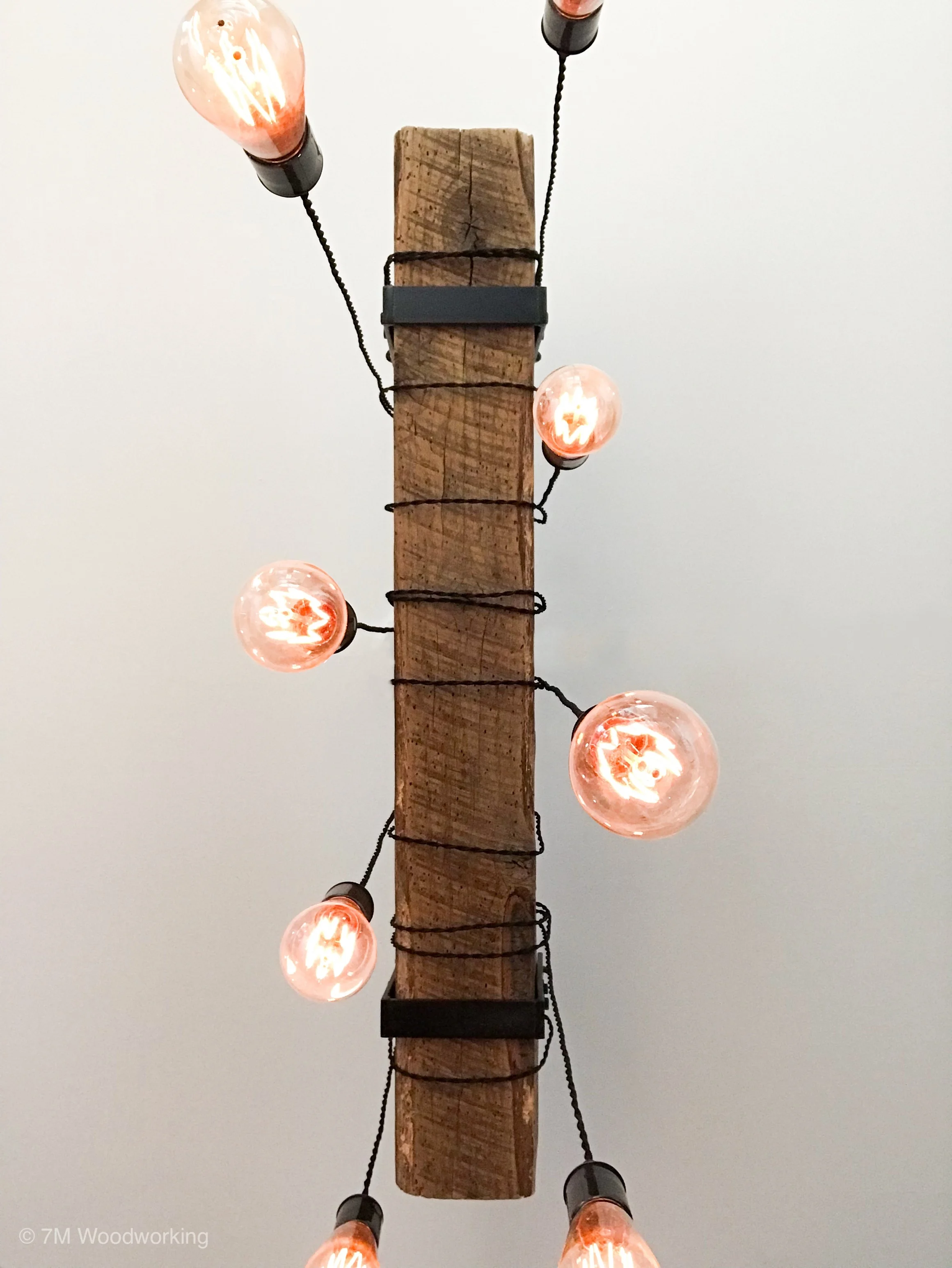 42" Rustic Wood Beam Light Fixture by Paul Miller