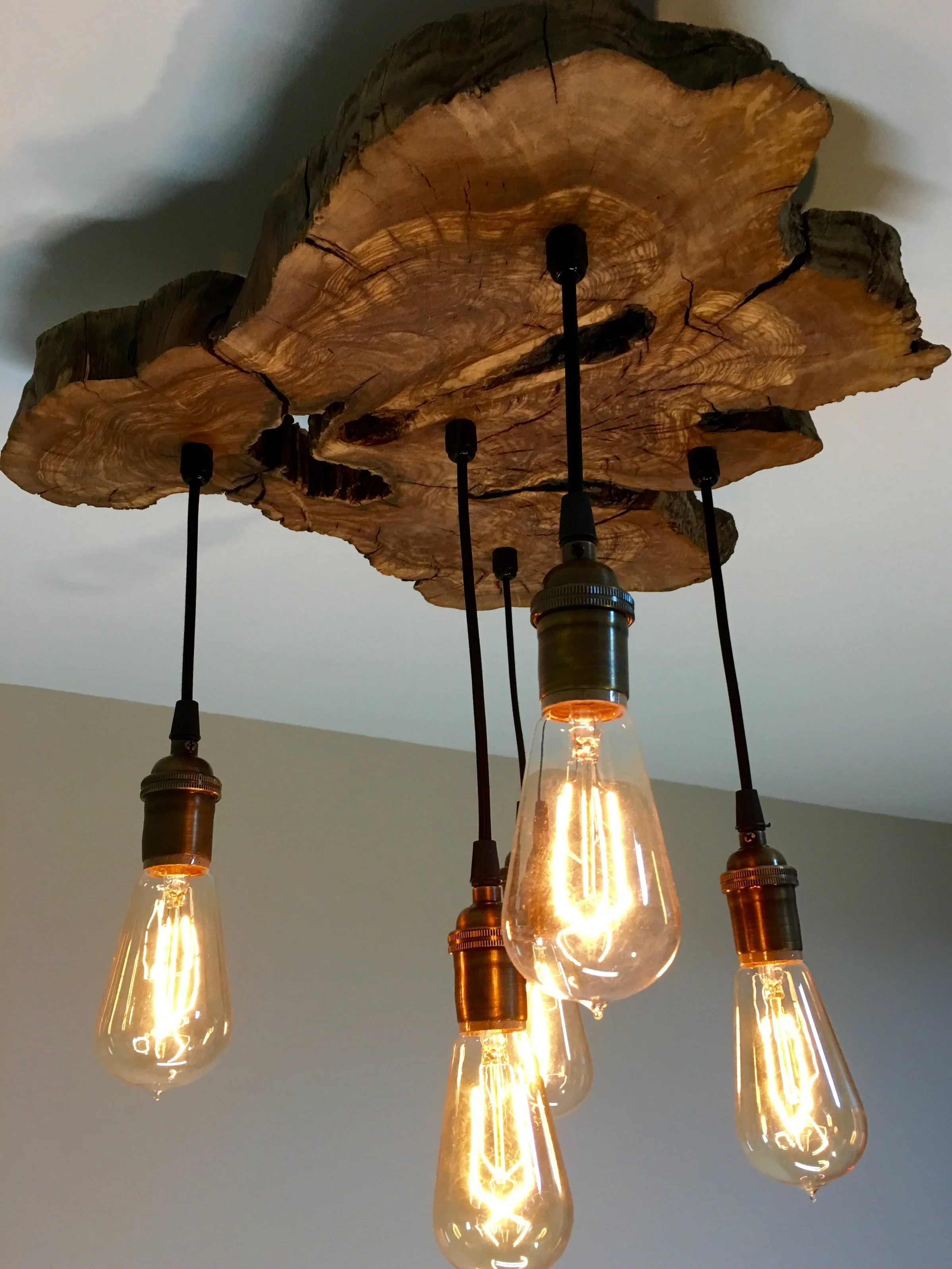 small live edge olive wood light