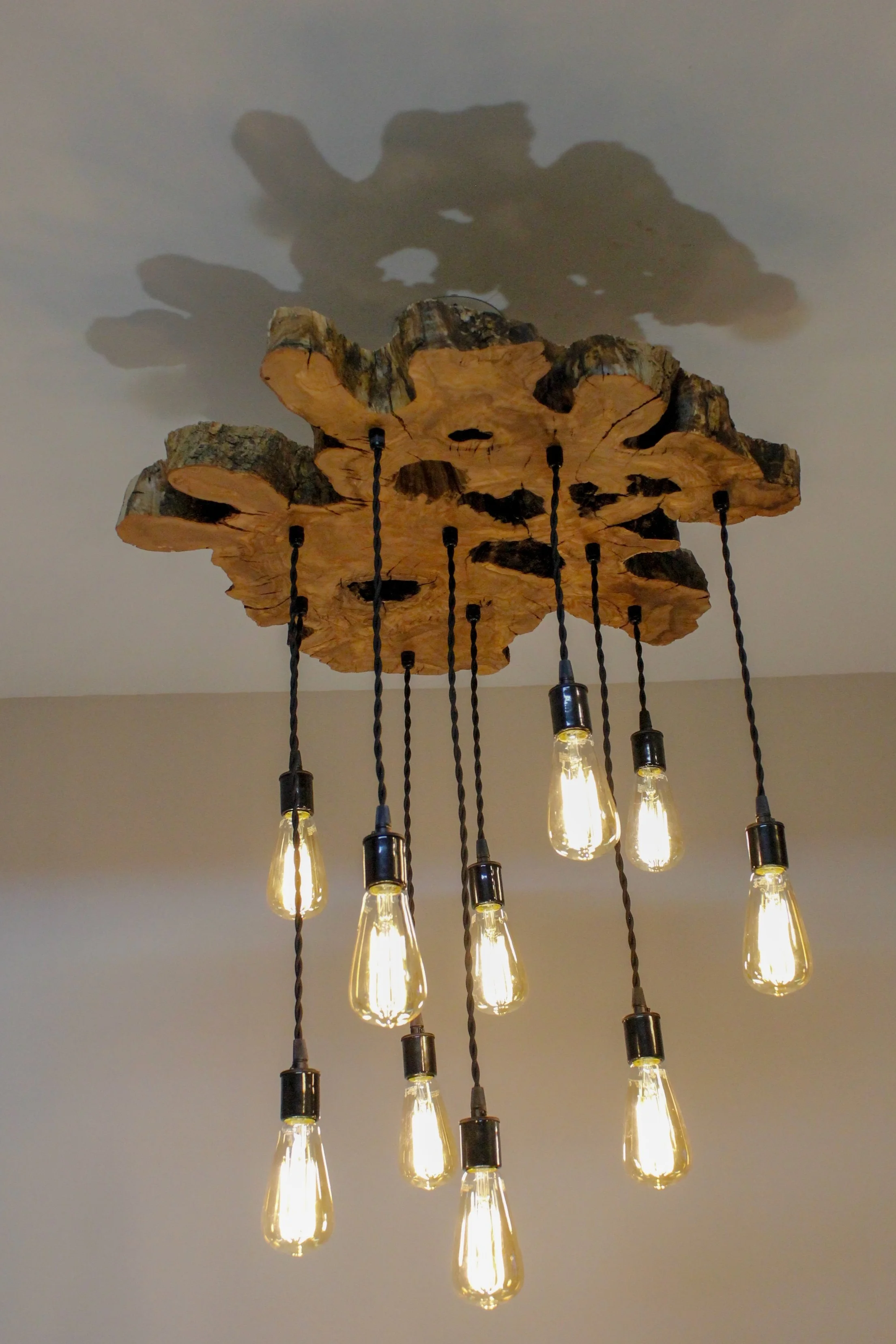 Medium-Large Olive Wood Chandelier