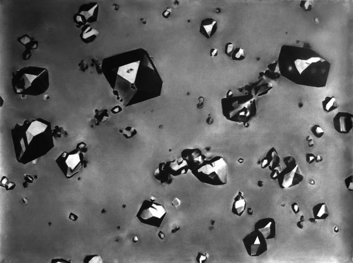 Human Made (Crystals) 1 Charcoal on paper 55.1" x 74.8" 2014