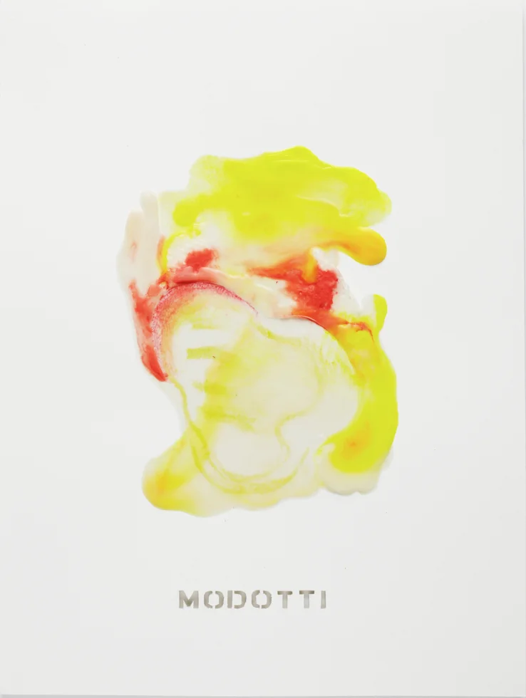 MODOTTI Beeswax and mixed media on paper 20” x 15” 2017 Referencing: Tina Modotti (1896-1942); Italian photographer, who lived a riveting life as a phenomenal photographer, silent film actress and political activist.