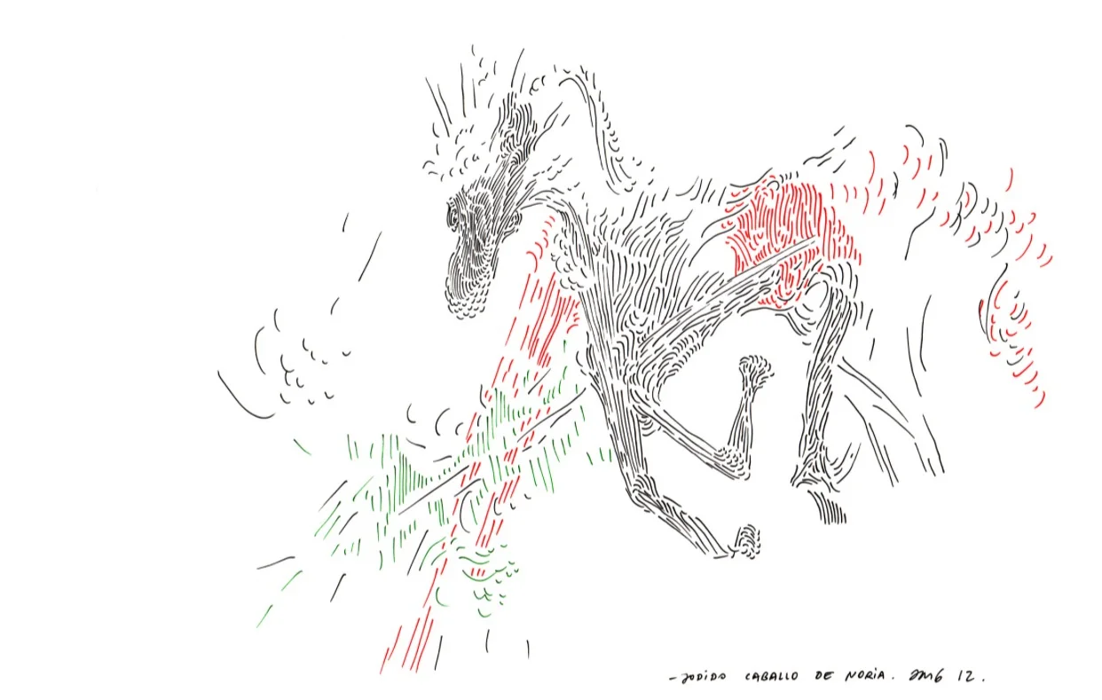 Jodido Carballo de Noria Ink on paper 12" x 16.5" 2012