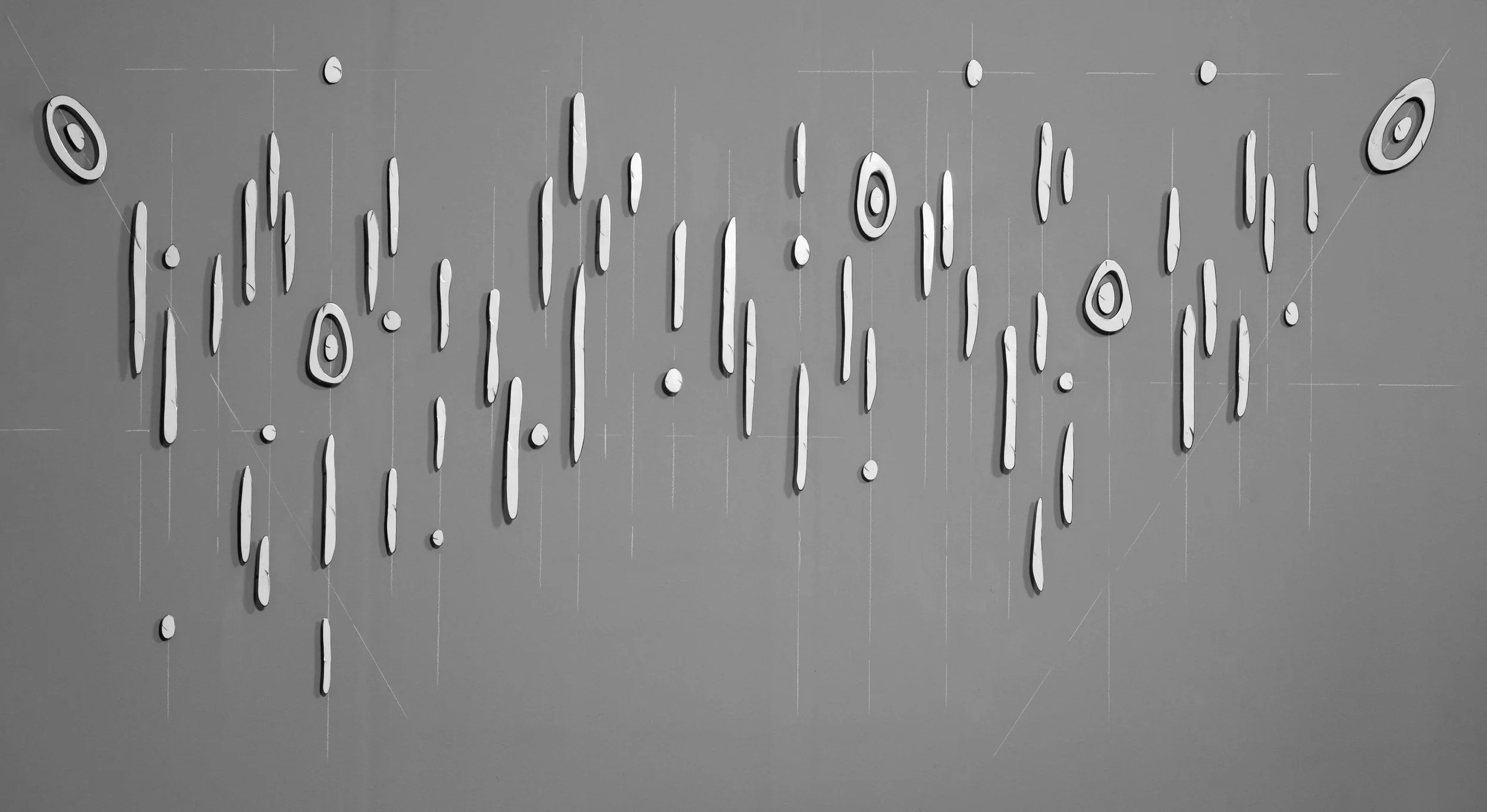 White over Grey 2009 Painted Steel over Painted Wall 96" x 180" x 2"