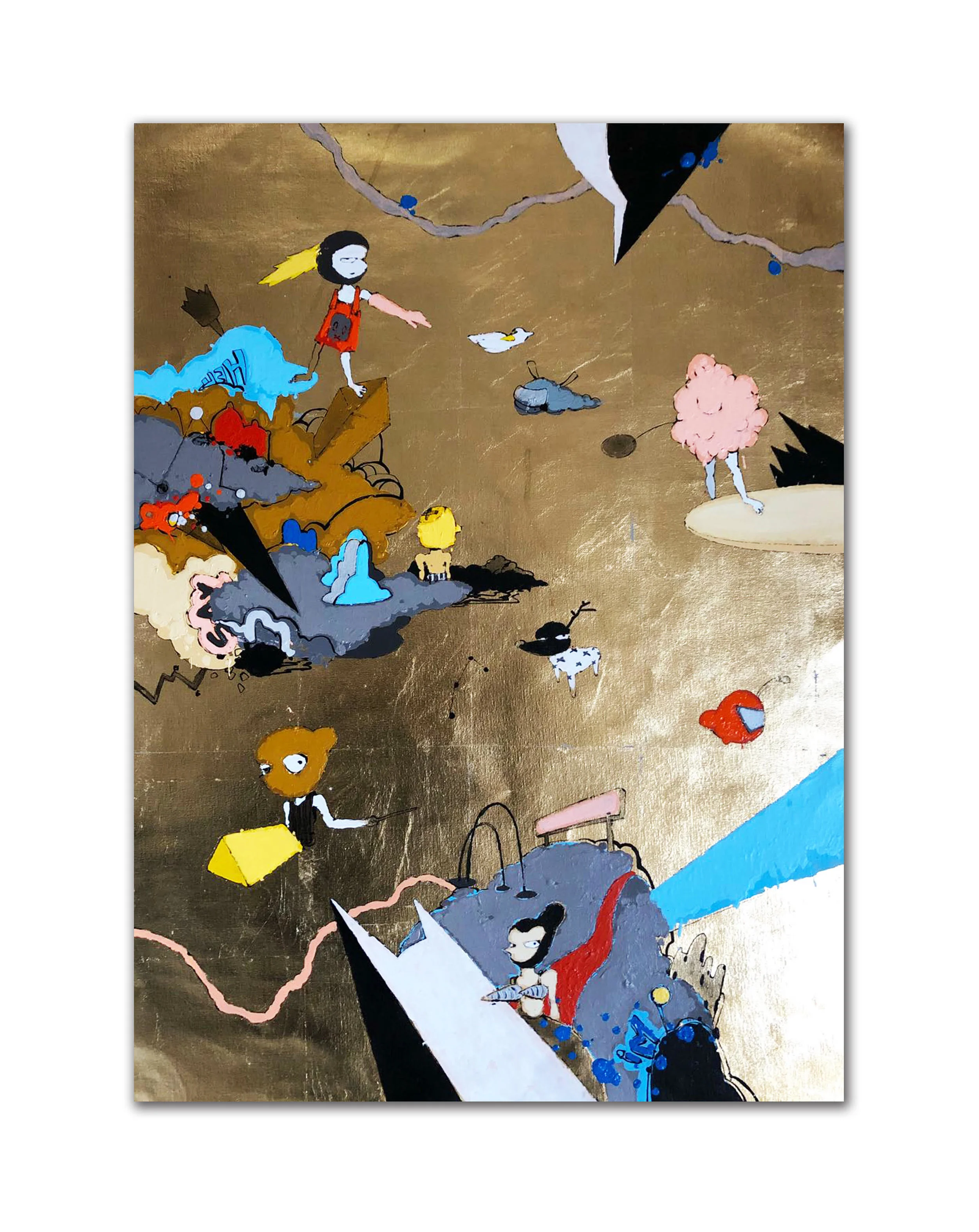 NO TODO LO QUE BRILLA ES ORO Acrylic on Canvas 24" x 32" 2018
