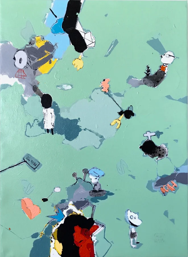TRIPTYCH I Acrylic on Canvas 36" x 30" 2007