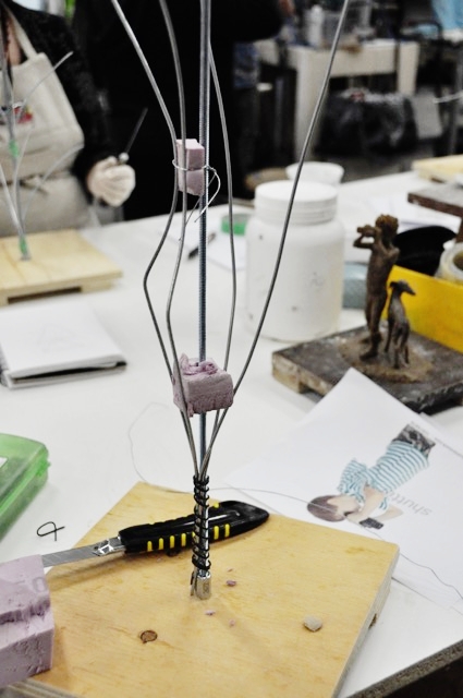 Build an armature for the sculpture