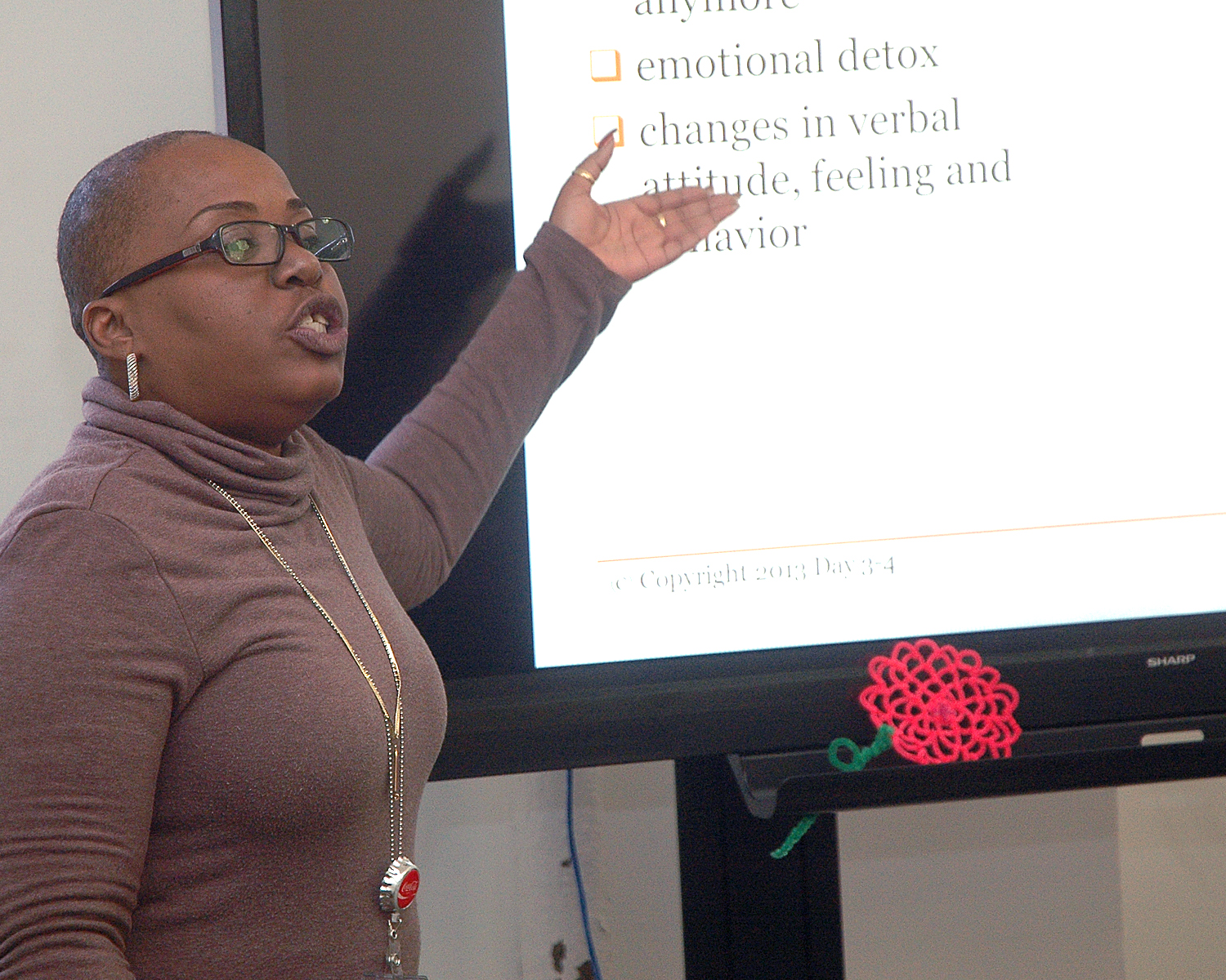 Yvonne Gooden leading a discussion