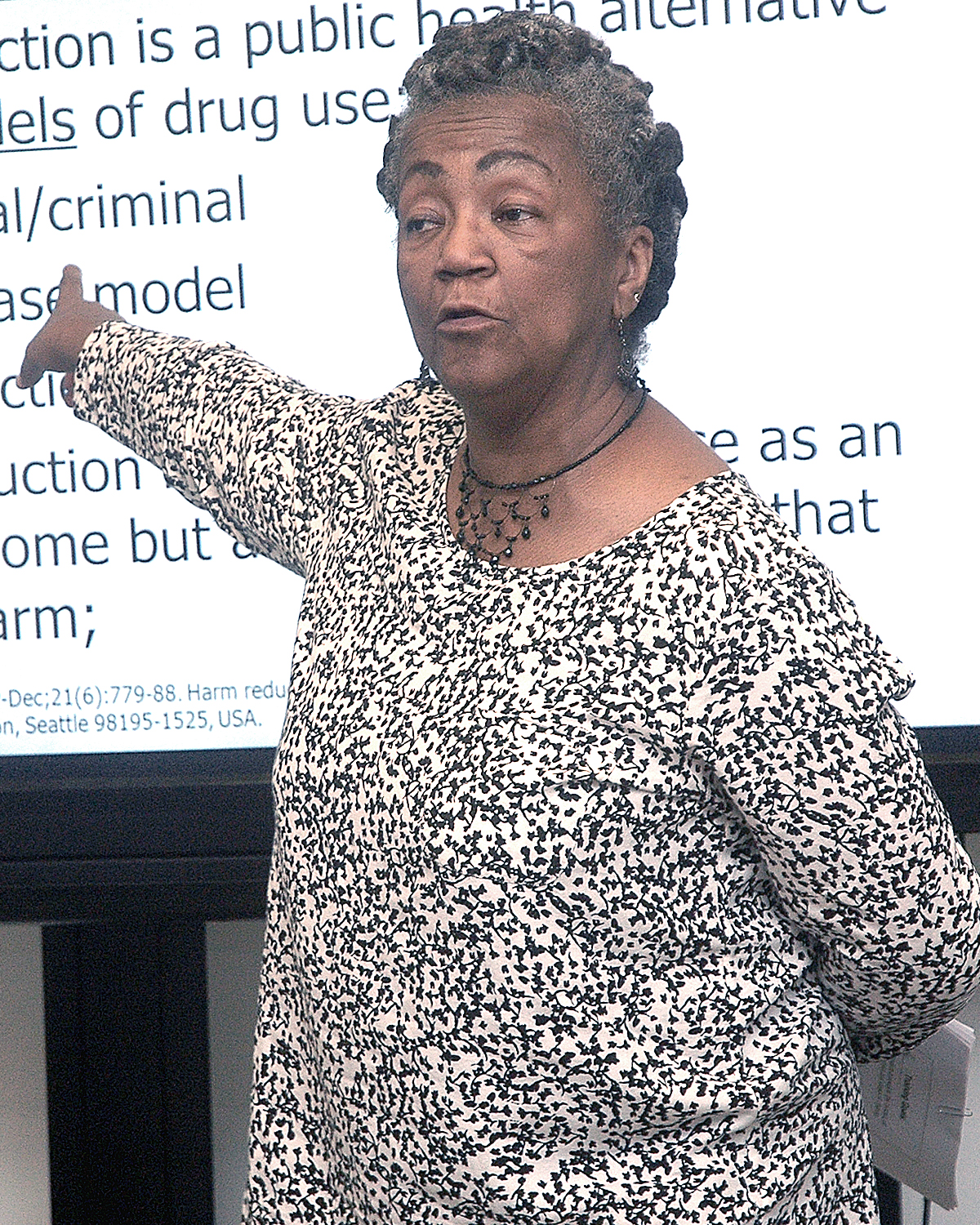 Joyce Myricks leading a discussion