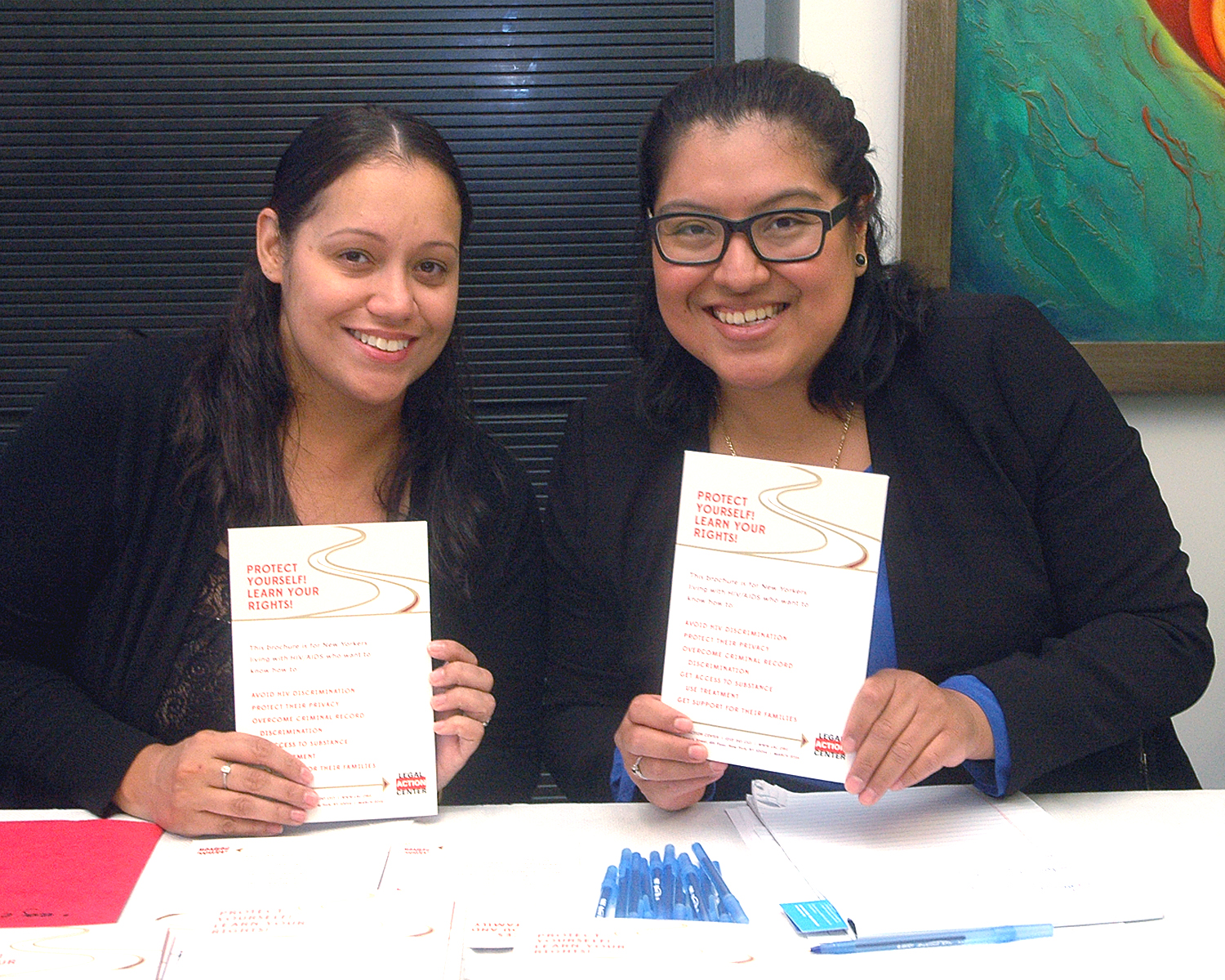 Two job fair interviewers