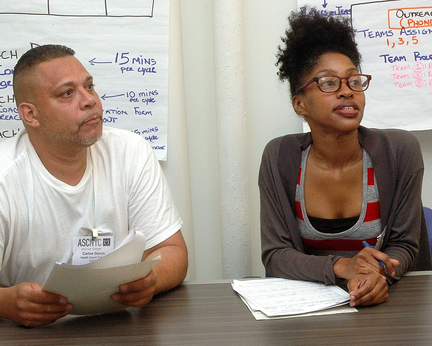Carlos G. and Bridget S. during their final role play