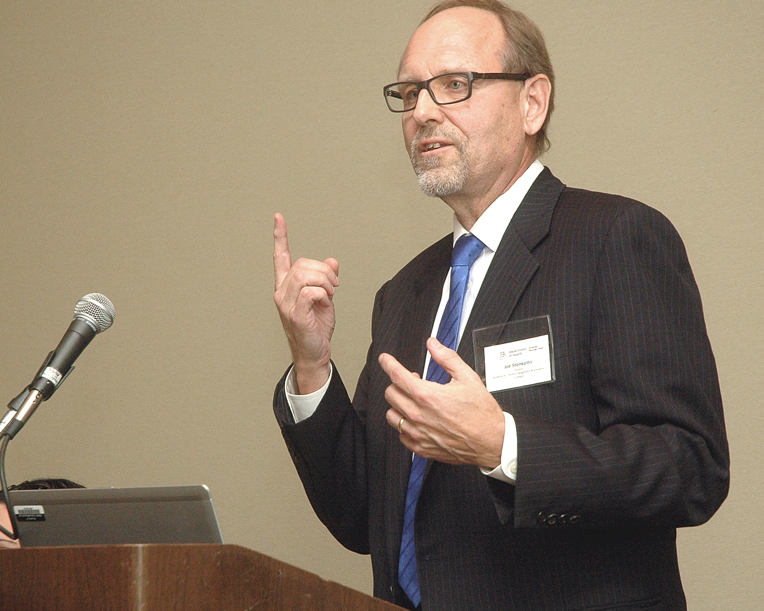 Joseph Stankaitis during his presentation