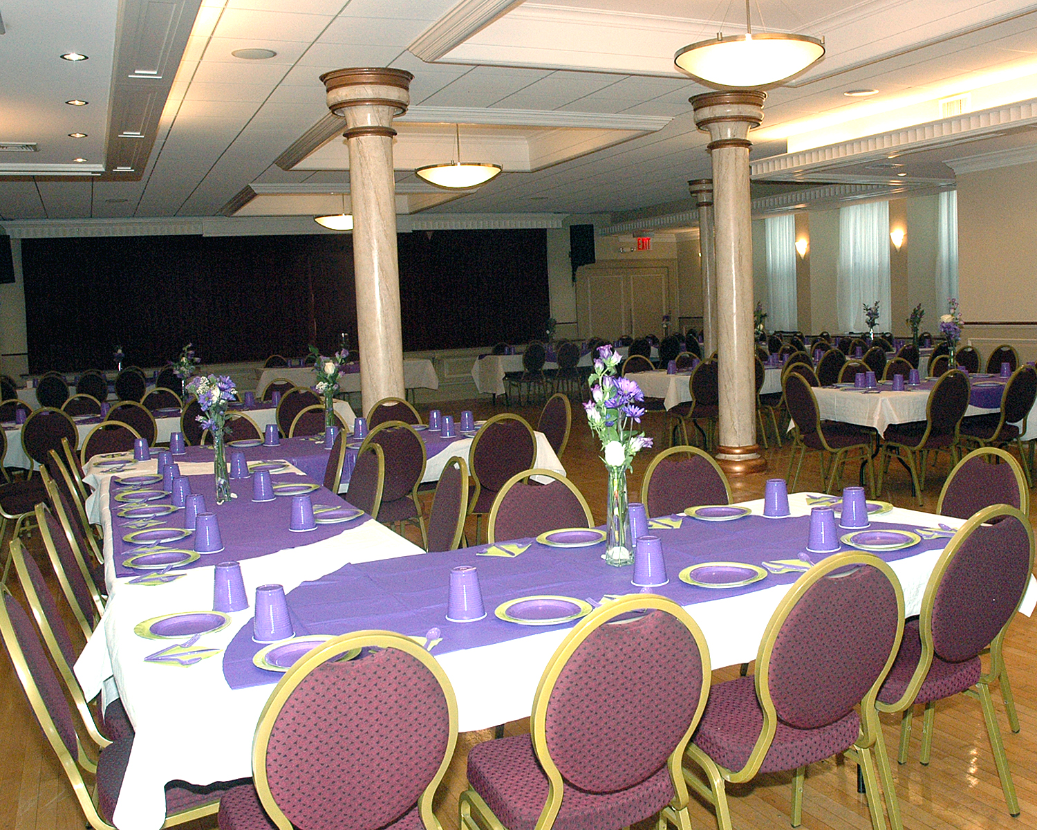 The catering hall ready for the celebration