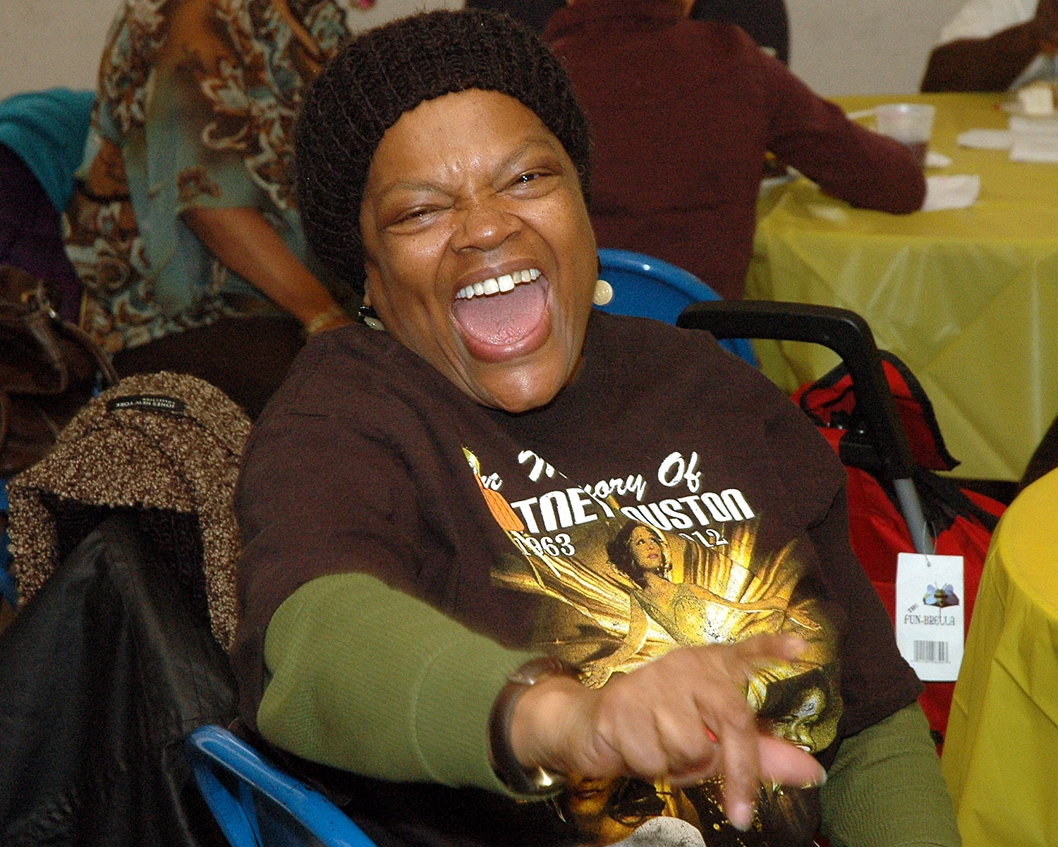 An attendee enjoying the festivities