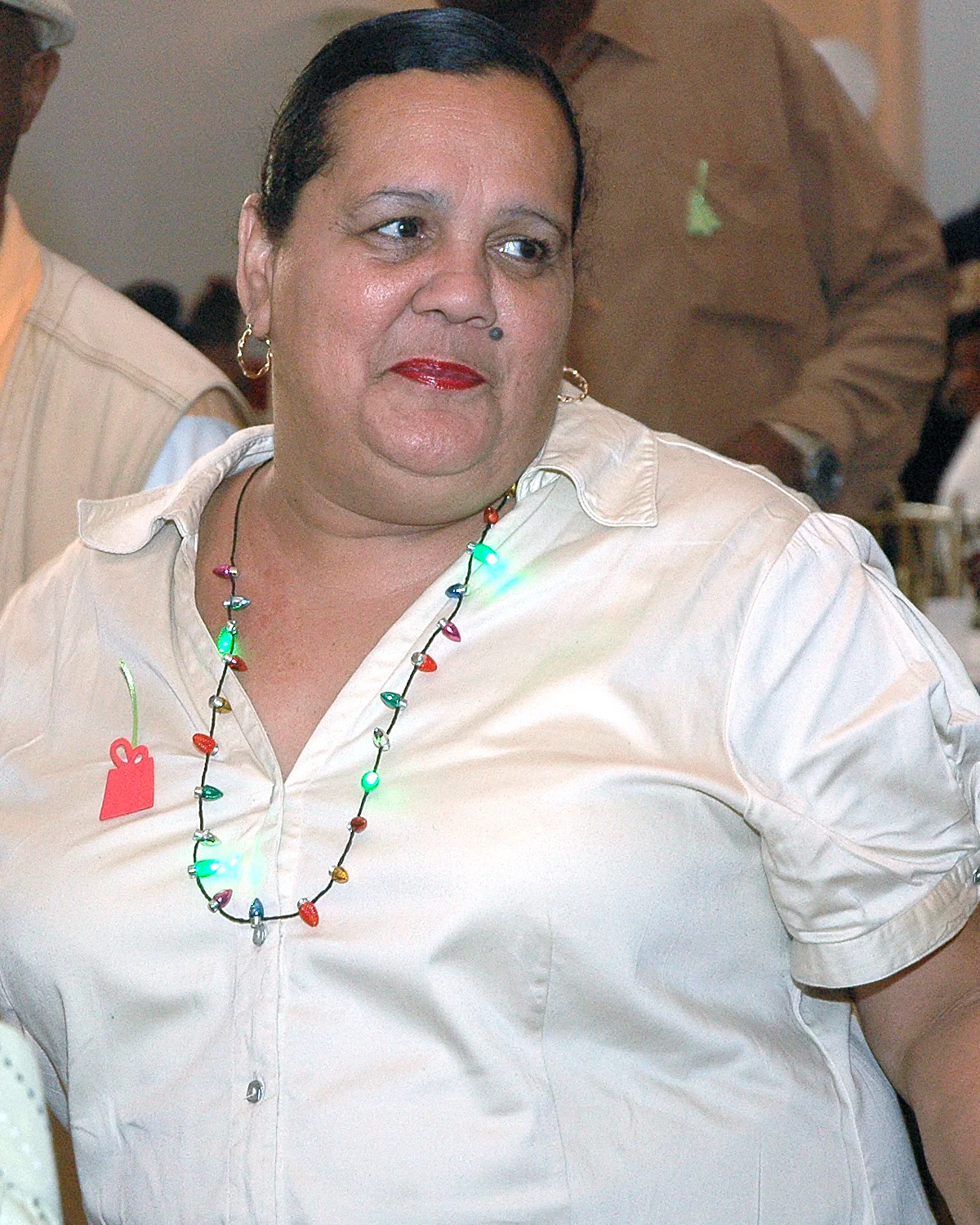 An attendee enjoying herself at the celebration