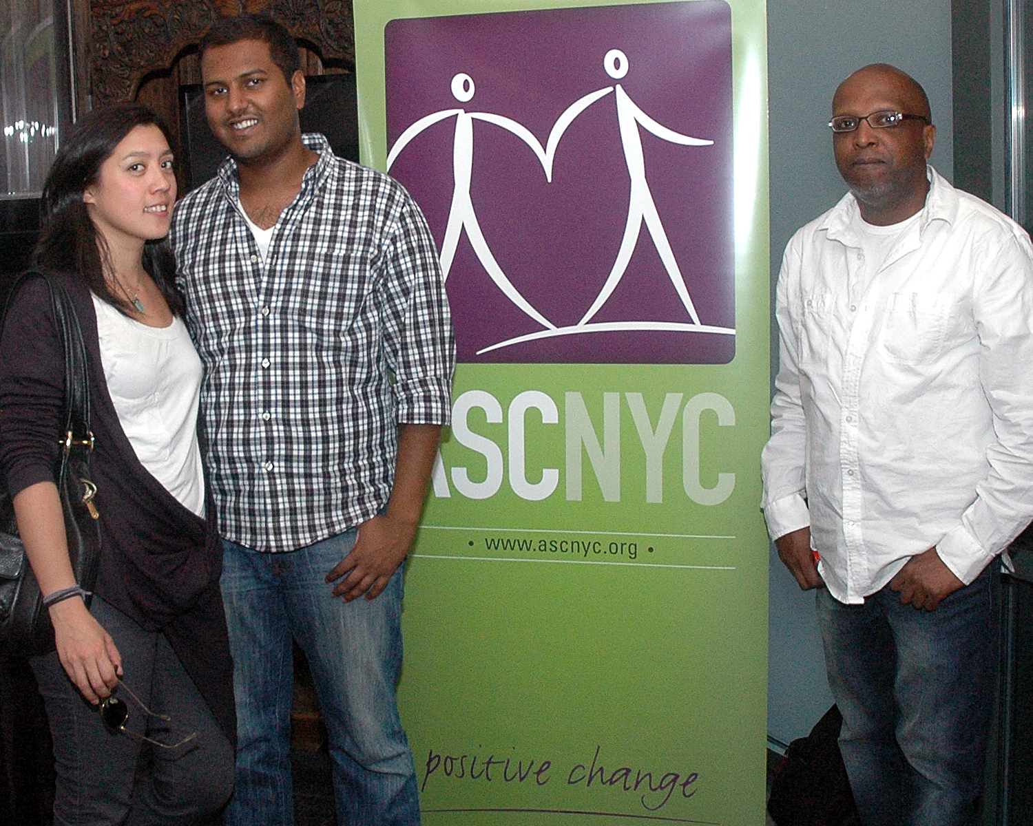 ASCNYC Staff Stephen Sukumaran and Guy Williams with Guest Paloma Woo