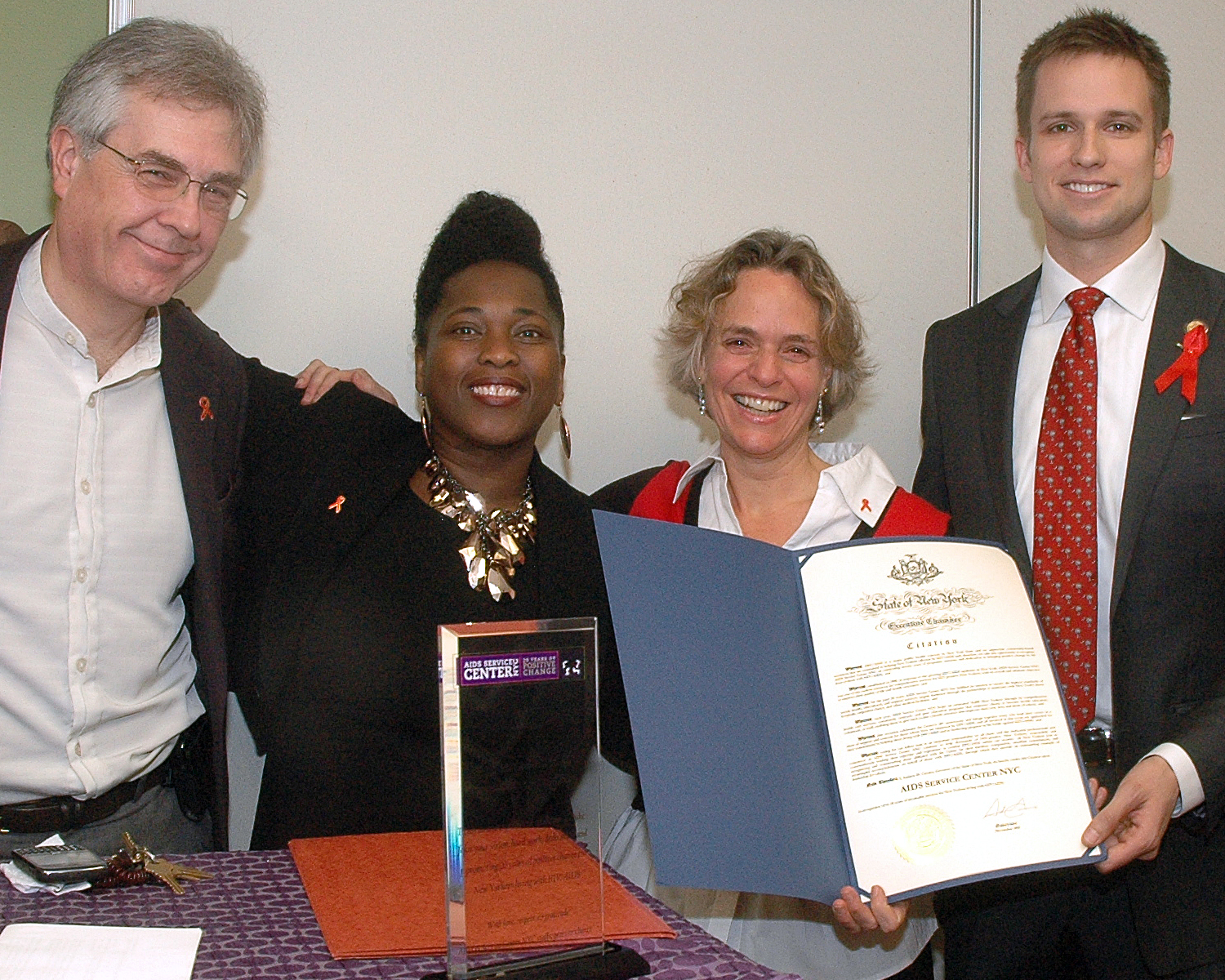 Presentation of a Citation signed by Governor Cuomo: Kim Atkins, Brenda Starks-Ross, Sharen Duke and Eric Bottcher, Special Assistant for Community Affairs S(New York State Cabinet Level Position) 
