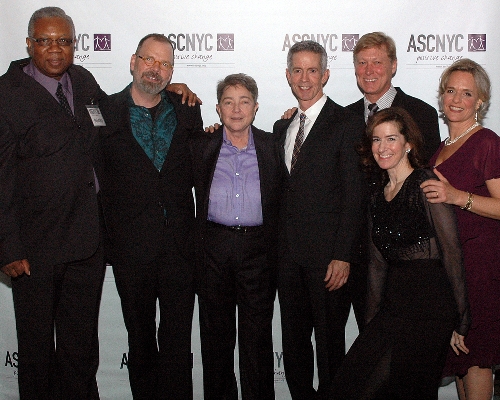 ASCNYC Board Members Bill Toler and Jessica Greer Morris, ED Sharen Duke, Honorees David France and Joy Tomchin with Special Guests Peter Staley and Robert La Fosse