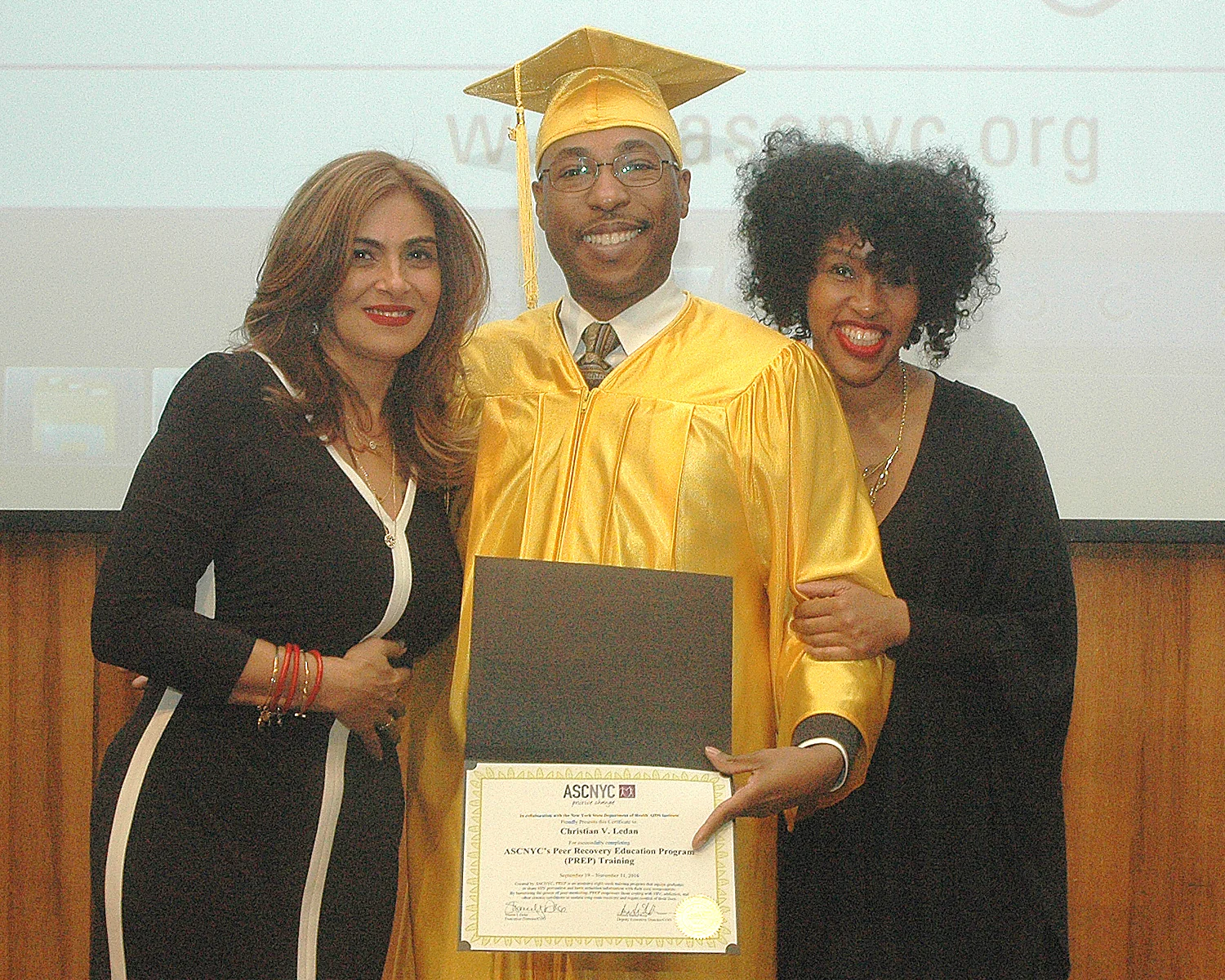 Christian L. receiving his certification