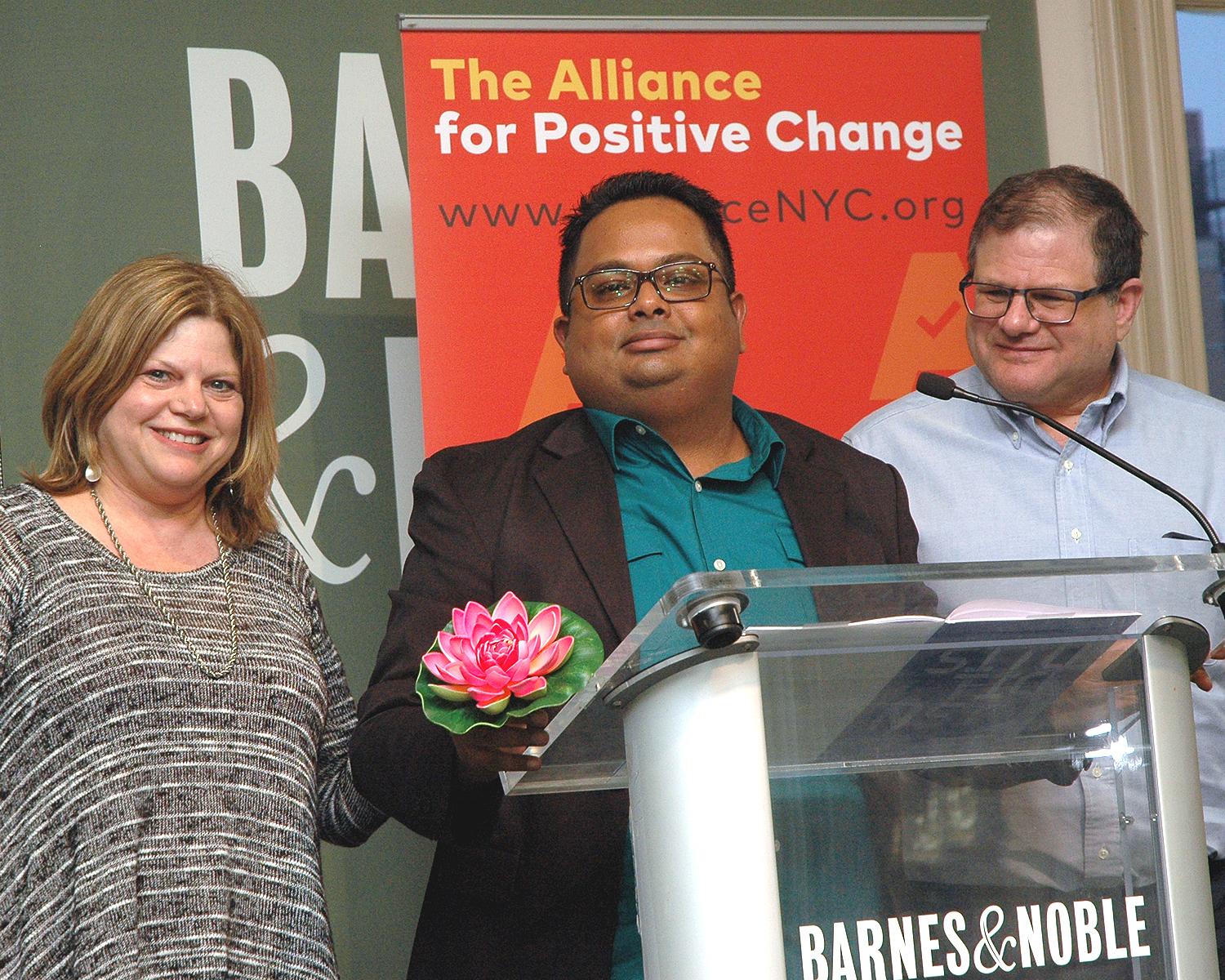 Caren Levine and Allen Zwickler - Trustees, Phil Zwickler Charitable and Memorial Foundation Trust with Azeem Khan, Poet