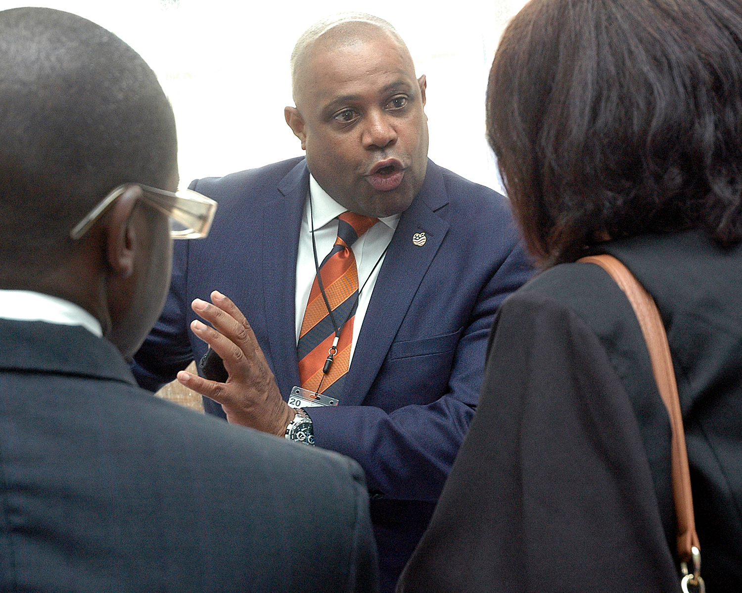 One of the job fair interviewers…with two attendees