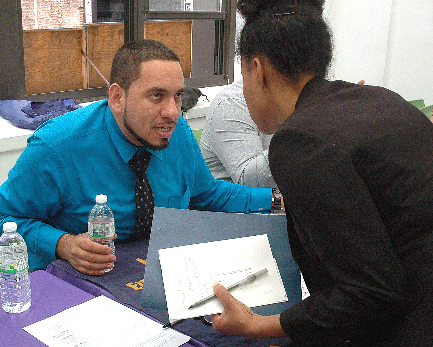 One of the job fair interviewers…with one attendee