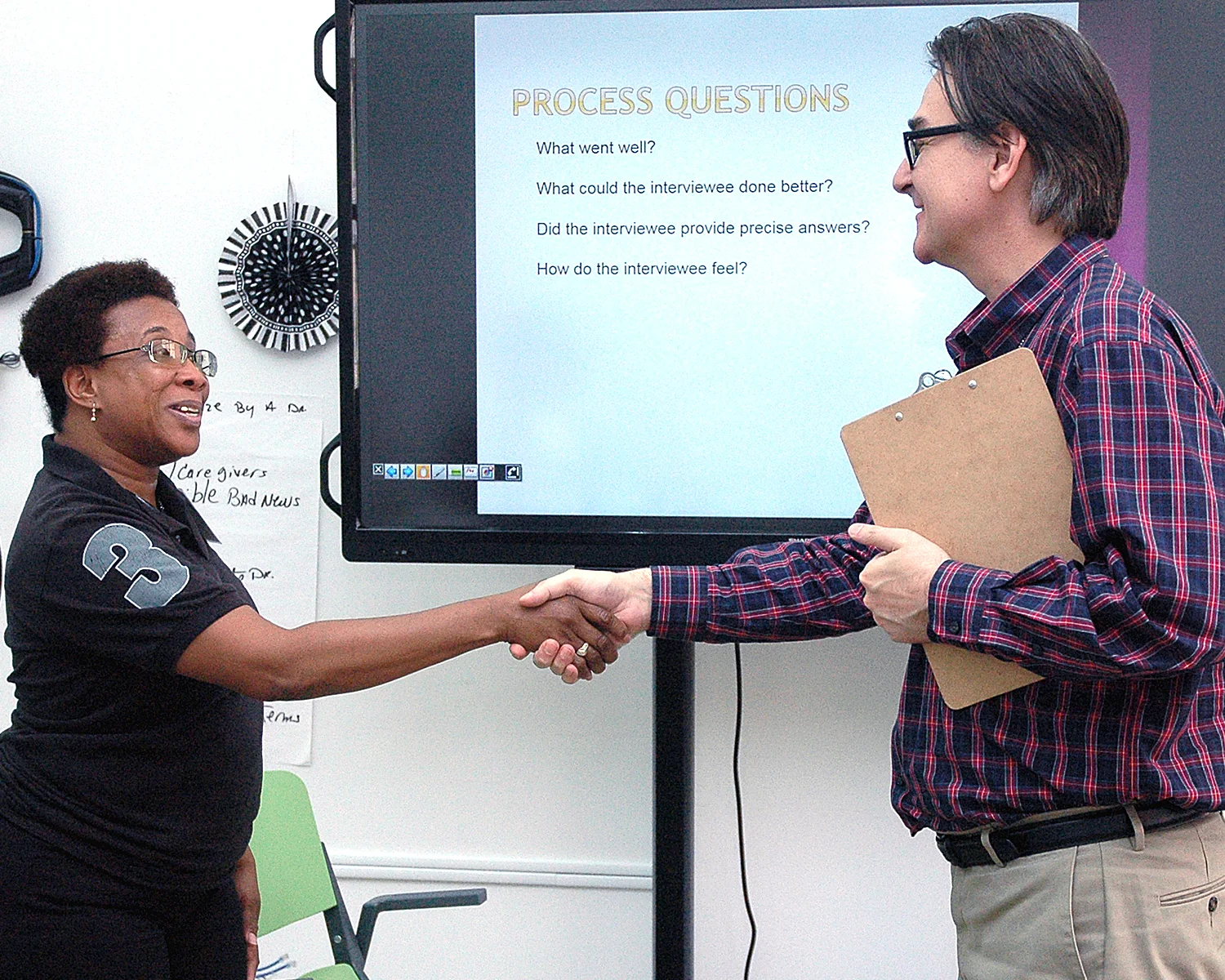 Avis M. and Andreas M. during a training session