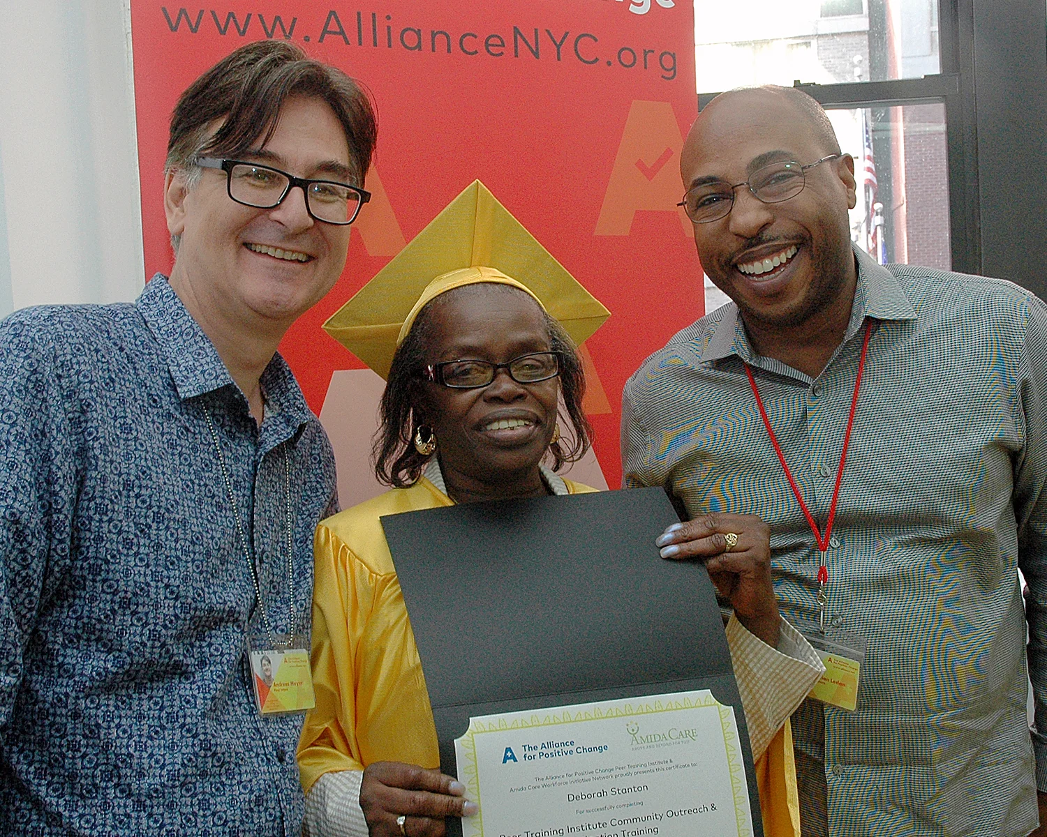 Deborah S. with her certificate