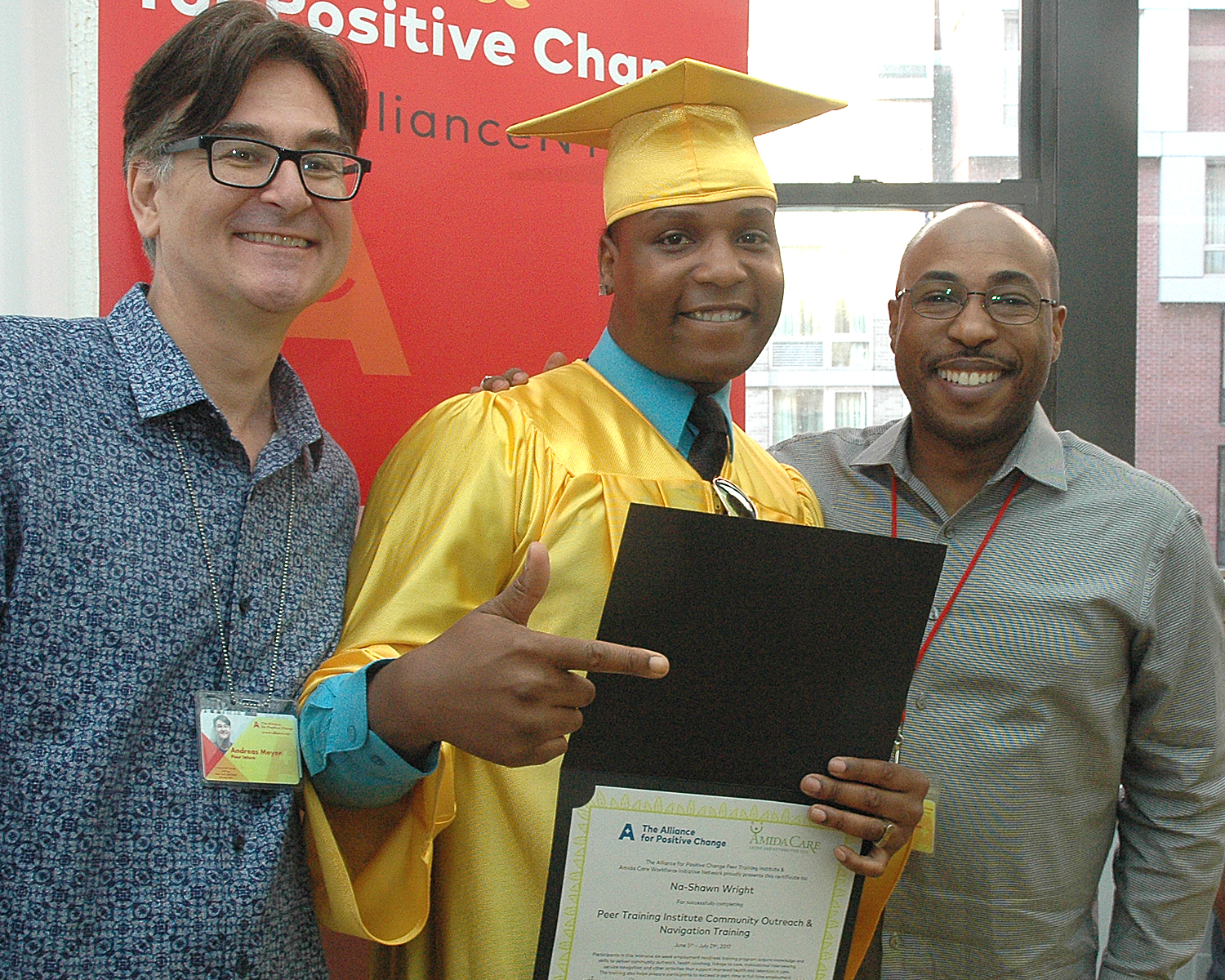 Na-Shawn W. with his certificate