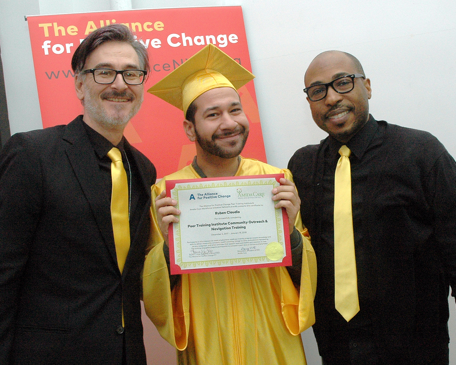 Ruben Claudio receiving his certificate