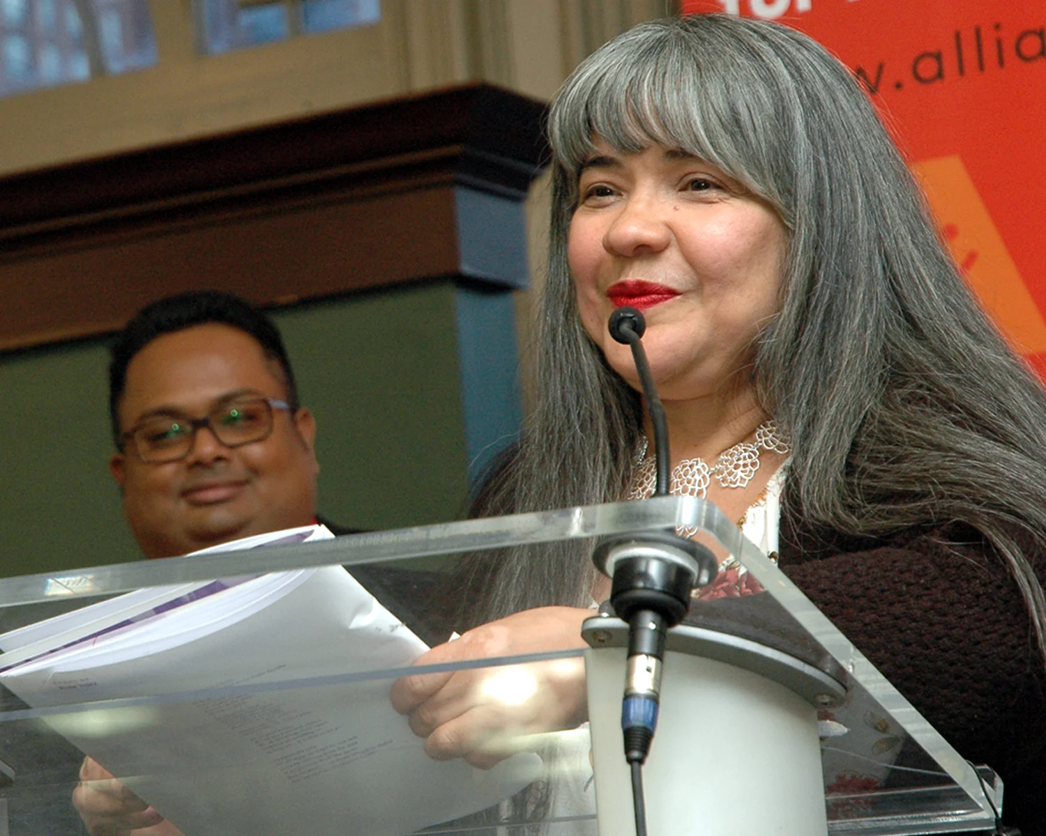 Rosa V. during her reading