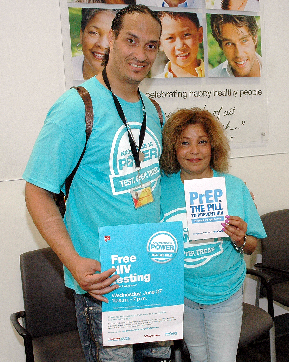 Velia and Terrence participating in Outreach / HIV Testing event at Walgreen's in Penn Station