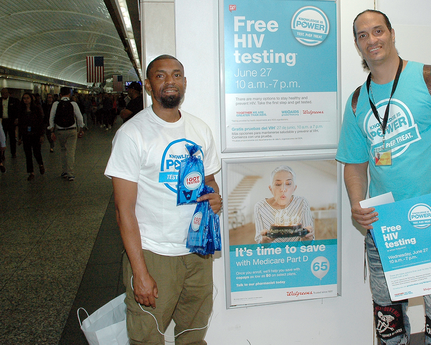 Steve and Terrence doing Outreach at Walgreen's in Penn Station