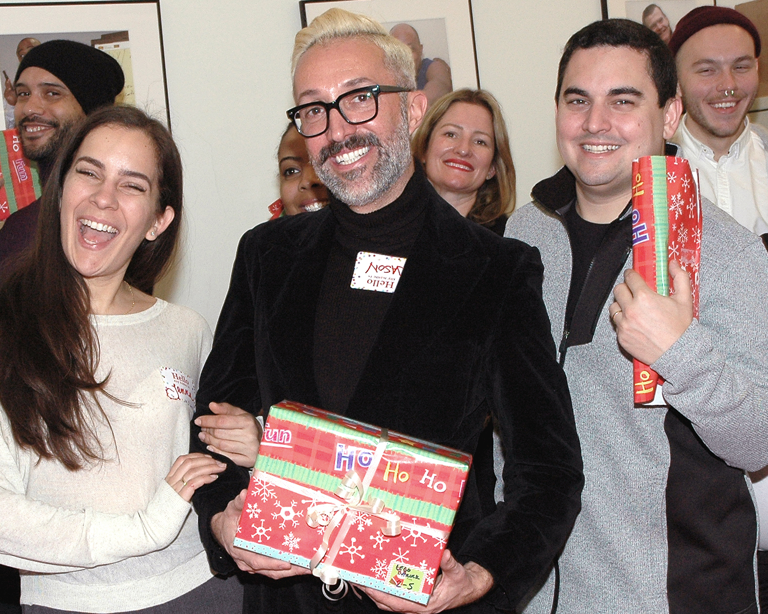 A very happy group of gift wrapping volunteers from PVH, Inc.