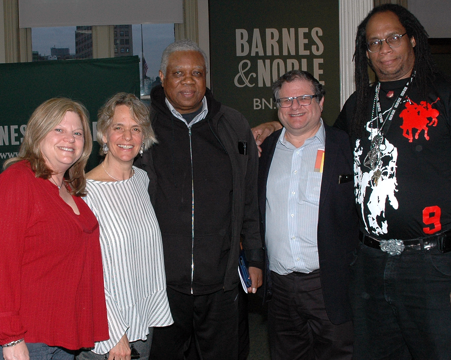 Sharen Duke with Board Members: William Toler, Allen Zwickler, Caren Levine, Zwickler Foundation and one of the poets