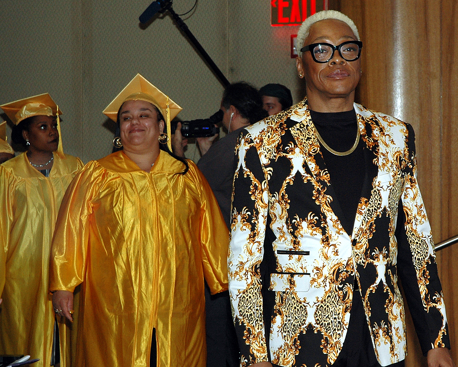 Stephen Williams leading out the graduates