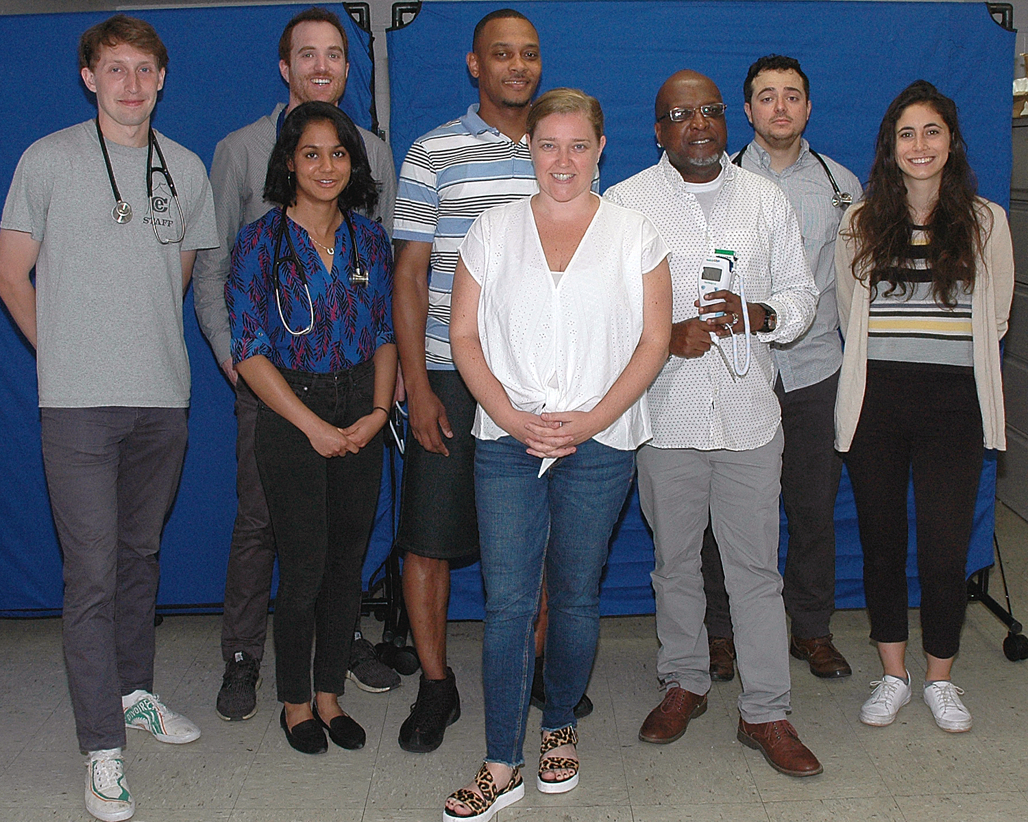 Cynthia Rossi, Guy Williams and Naheem Escort with the Columbia University Medical Students