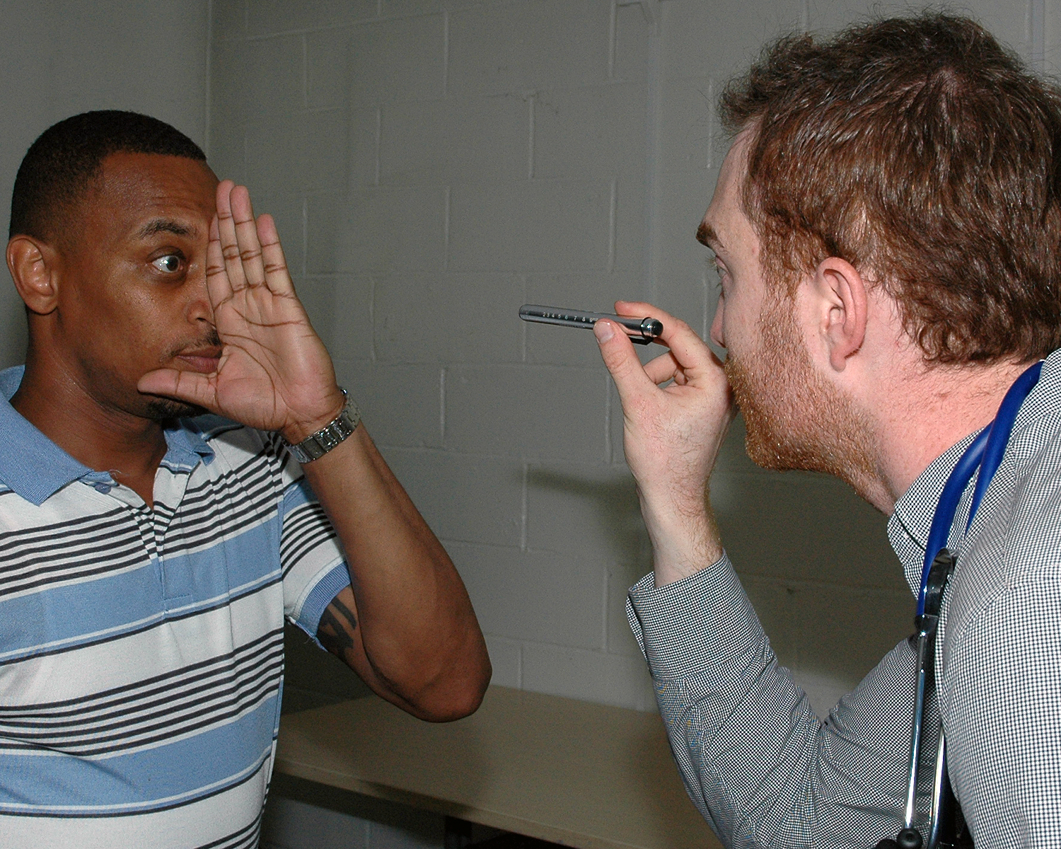 A Columbia University Medical Student with a patient