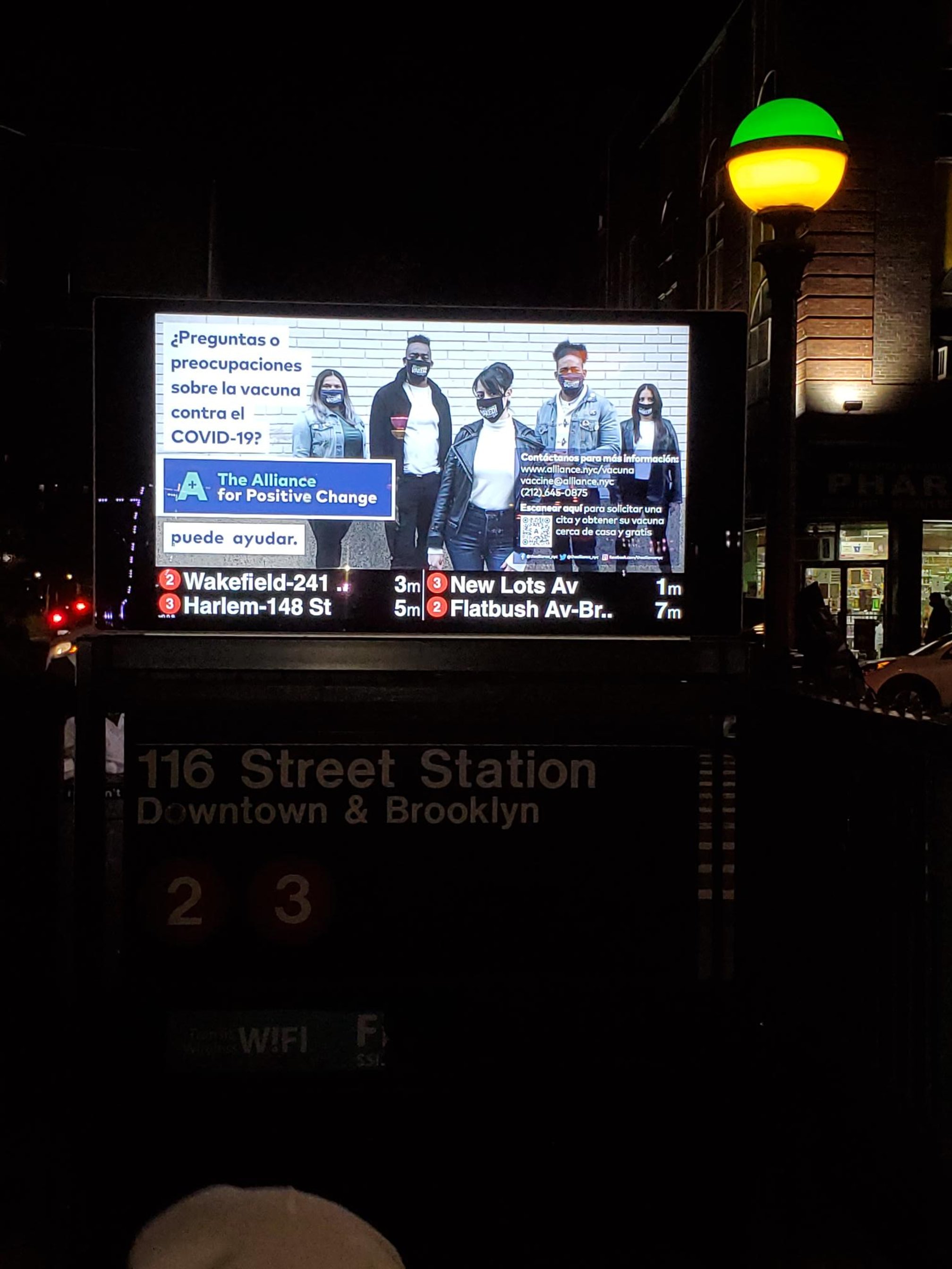  116th St ad in Spanish 