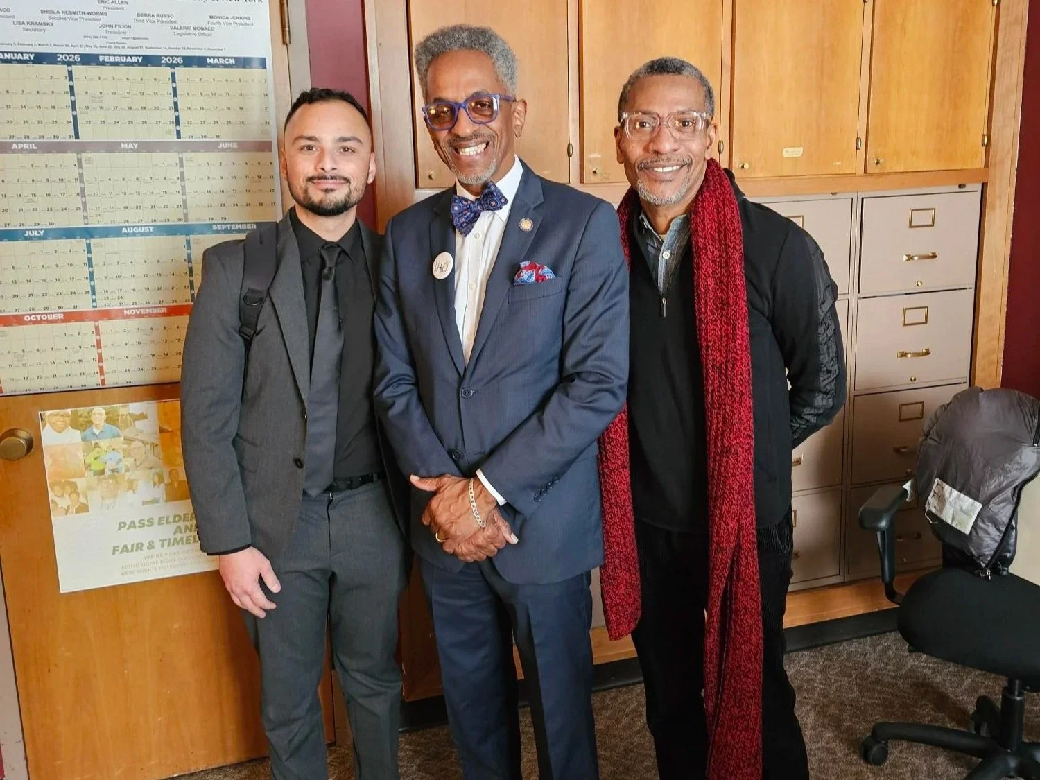  Assembly Member Al Taylor with Alliance Advocacy Project Manager Luis Worrell and The New York State Harm Reduction Association 